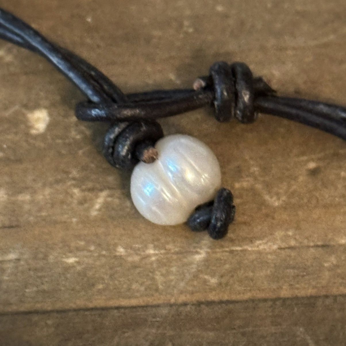 Vintage Vintage flat agate stones leather cord necklace Size ONE SIZE - 5 Thumbnail