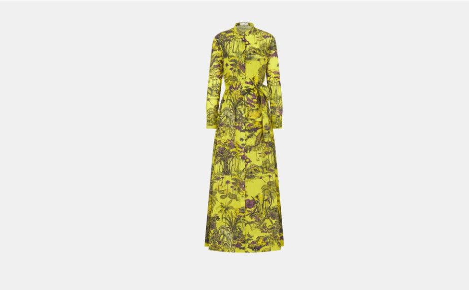 Dior o1w1db10824 Long Belted Dress in Multicolor Size M / US 6-8 / IT 42-44 - 1 Thumbnail