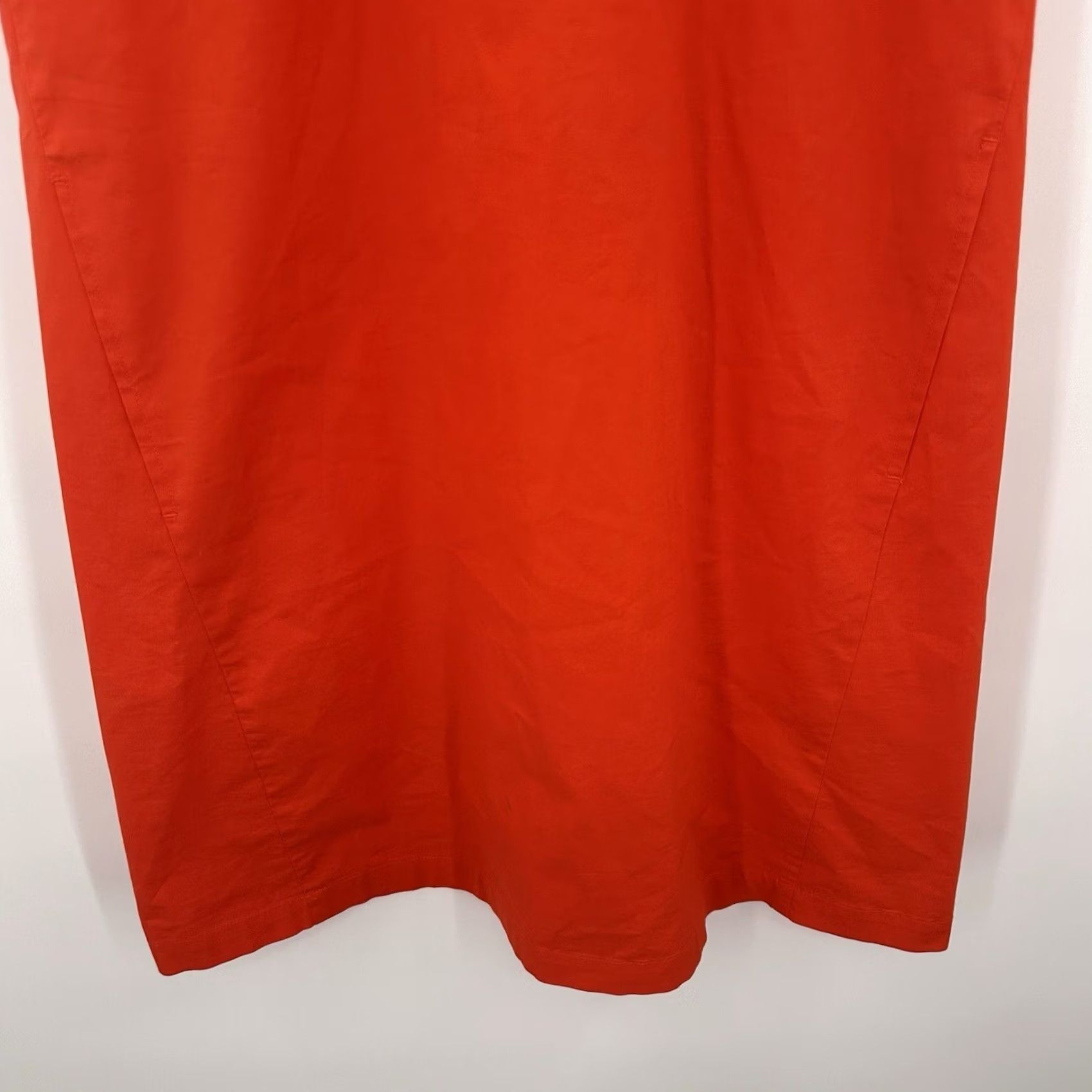 Eileen Fisher Eileen Fisher Shirt Dress Womens Orange Cotton Blend Short Sleeve Collared Knee Length Pockets Casual Workwear 2XS Size XXS / US 00 / IT 34 - 2 Thumbnail