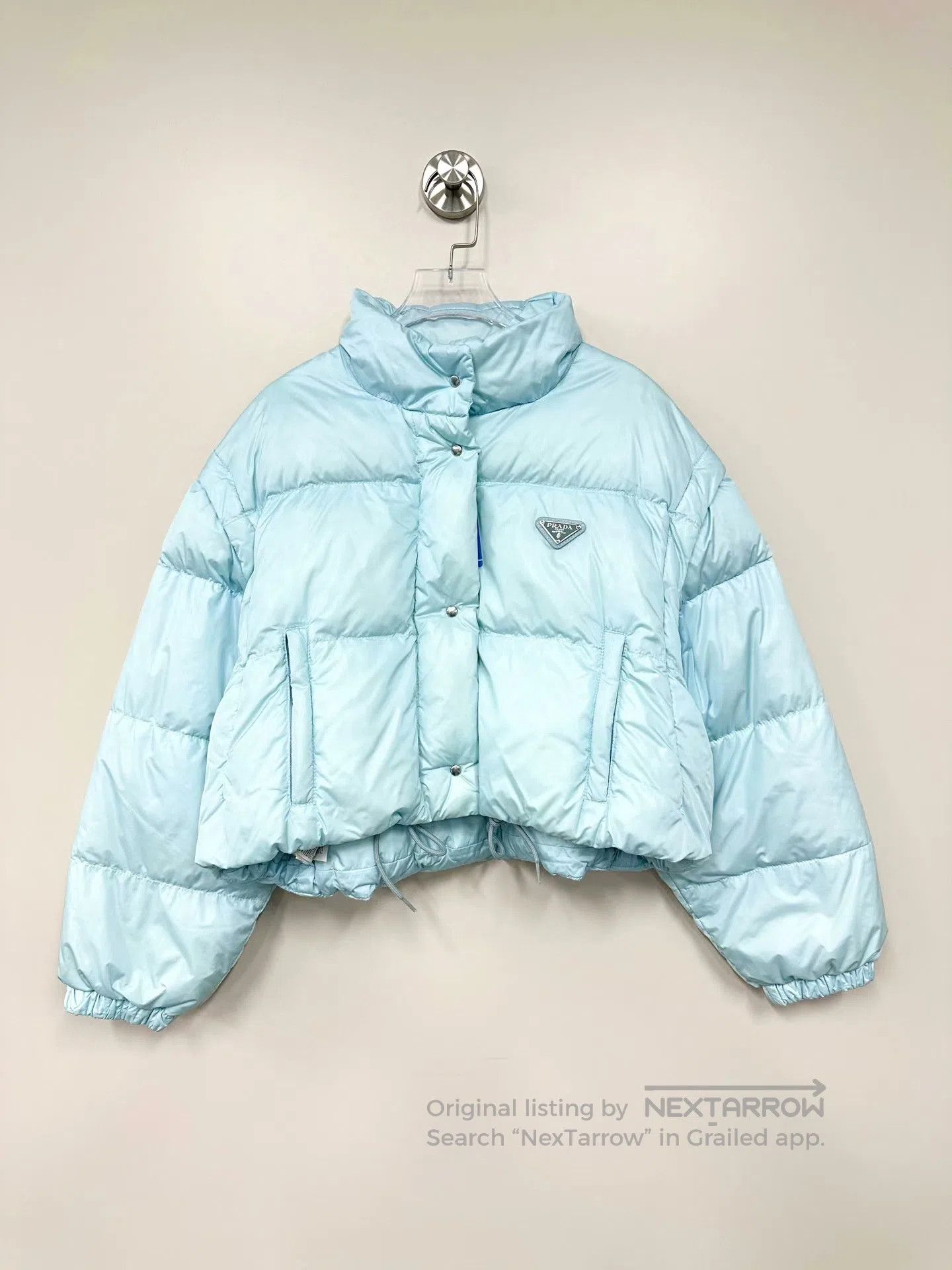 Prada Prada Blue Stand Collar Triangle Logo Down Jacket| Size XS / US 0-2 / IT 36-38 - 1 Thumbnail