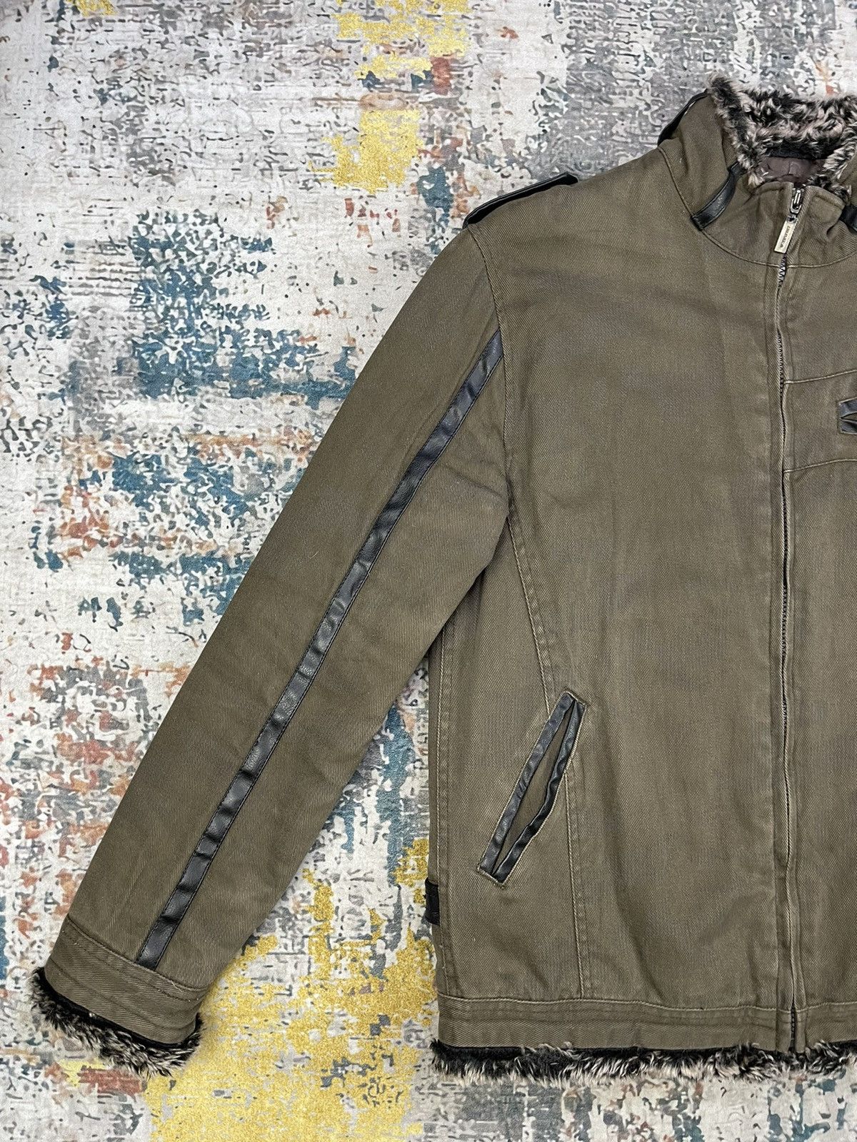 Japanese Brand Impala Fur Edge Trim Camo Graphic Zipper Rider Jackets Size US M / EU 48-50 / 2 - 5 Thumbnail