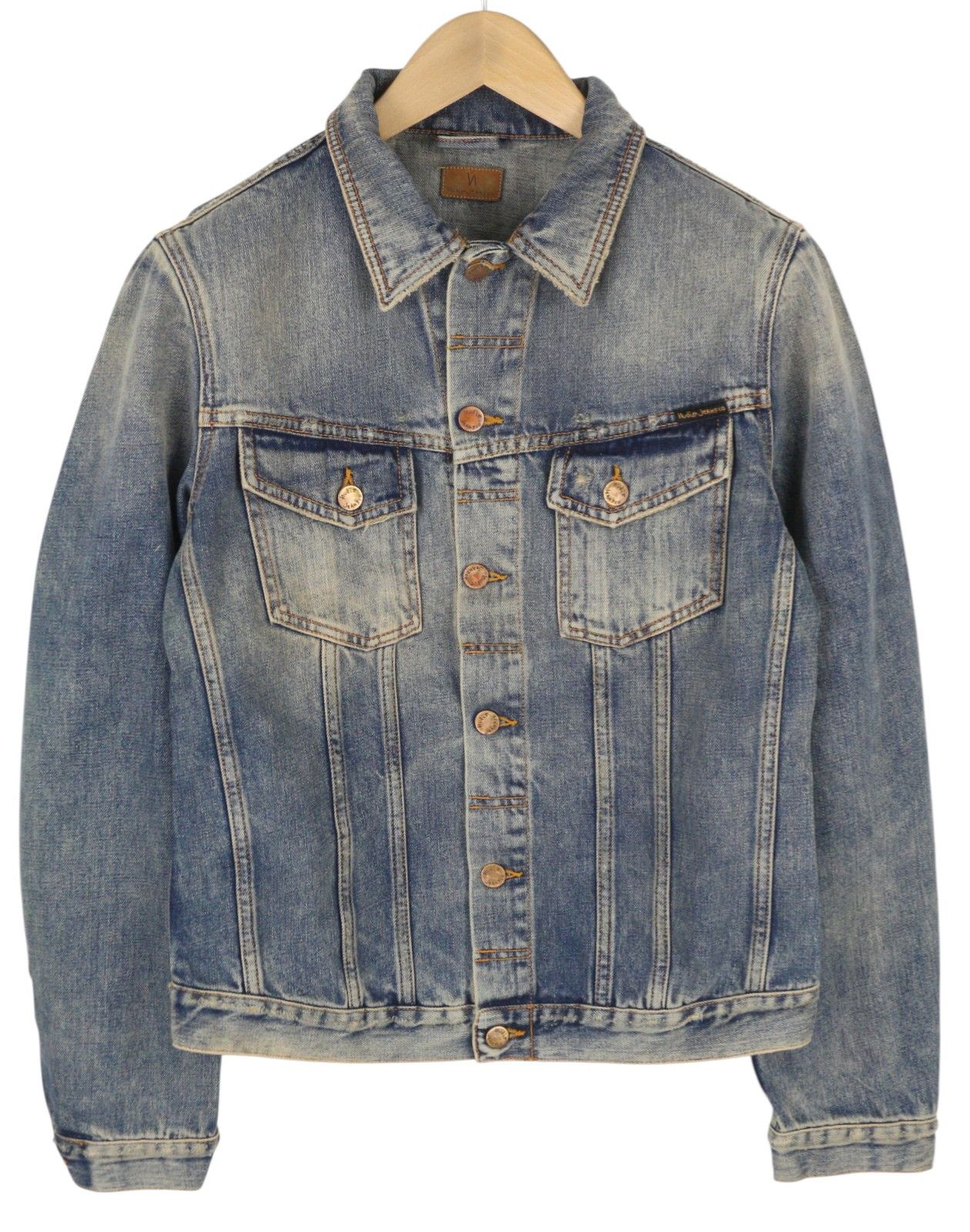 Nudie Jeans BILLY M Shimmering Indigo Button-Up Washed Distress 85896 Size US M / EU 48-50 / 2 - 1 Thumbnail