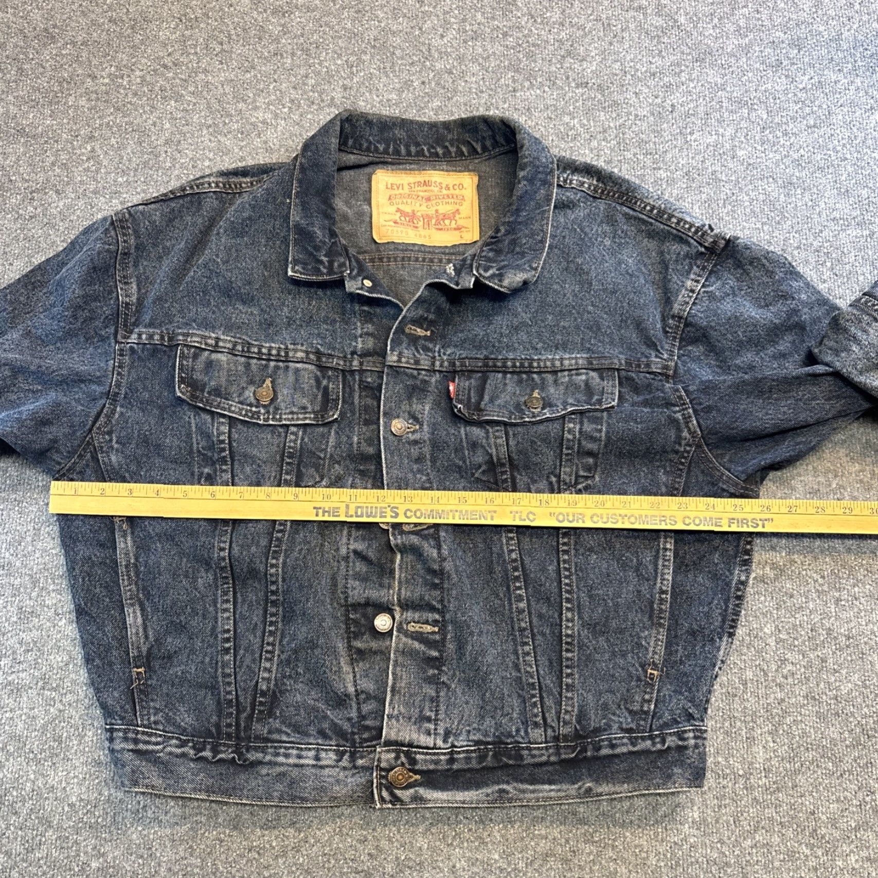 Levi's VINTAGE Levi's Trucker Jacket 70598-4865 Denim Dark Wash USA Mens Large Blue Jacket Size US L / EU 52-54 / 3 - 6 Thumbnail