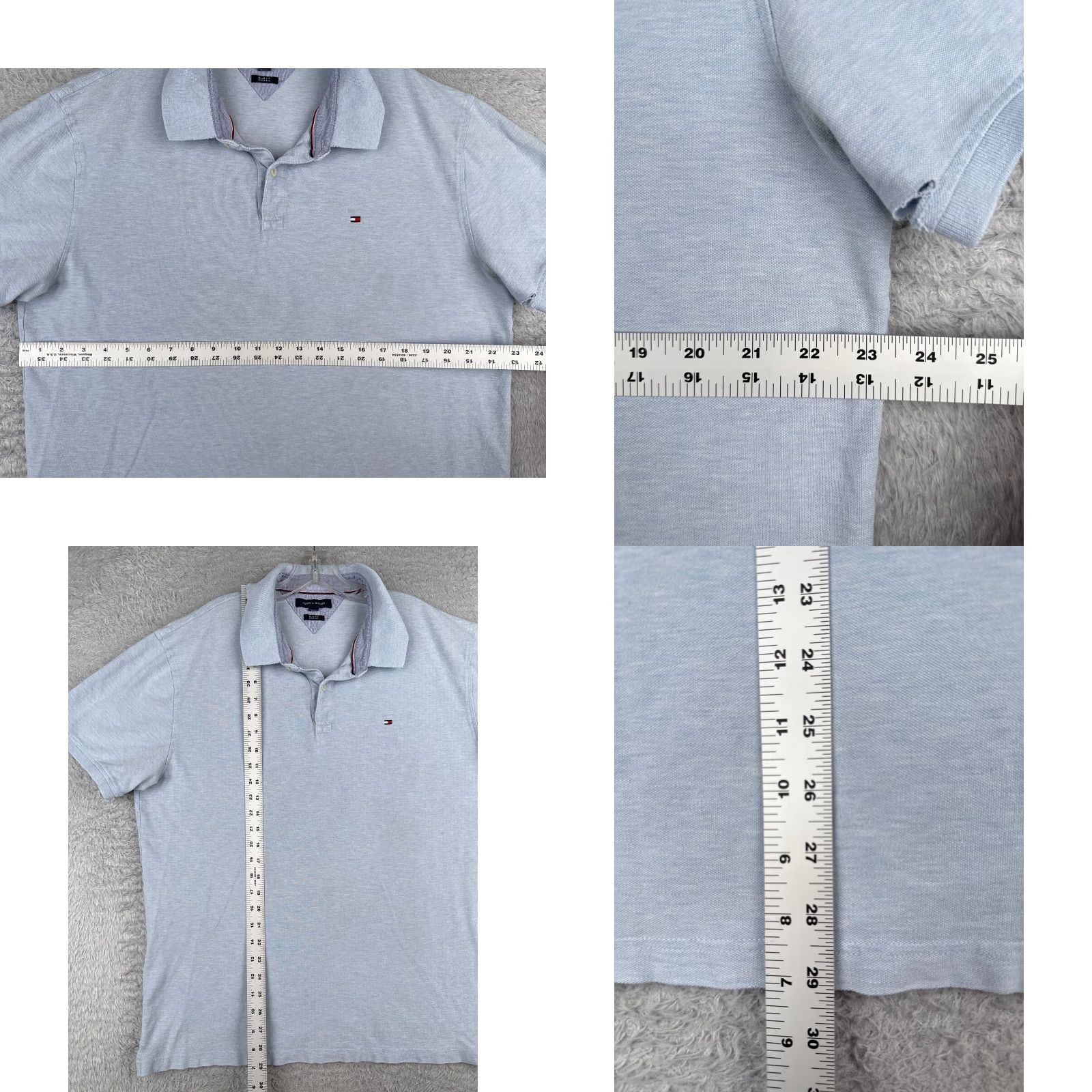 Tommy Hilfiger VINTAGE Tommy Hilfiger Polo Shirt Men 2XL Blue Short Sleeve Cotton Jersey Slim END OF LINE Size US XXL / EU 58 / 5 - 8 Thumbnail
