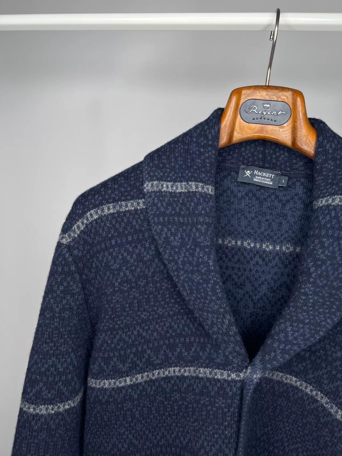 Hackett Hackett London Merino Cashmere Fair Isle Shawl Cardigan Size US L / EU 52-54 / 3 - 3 Thumbnail