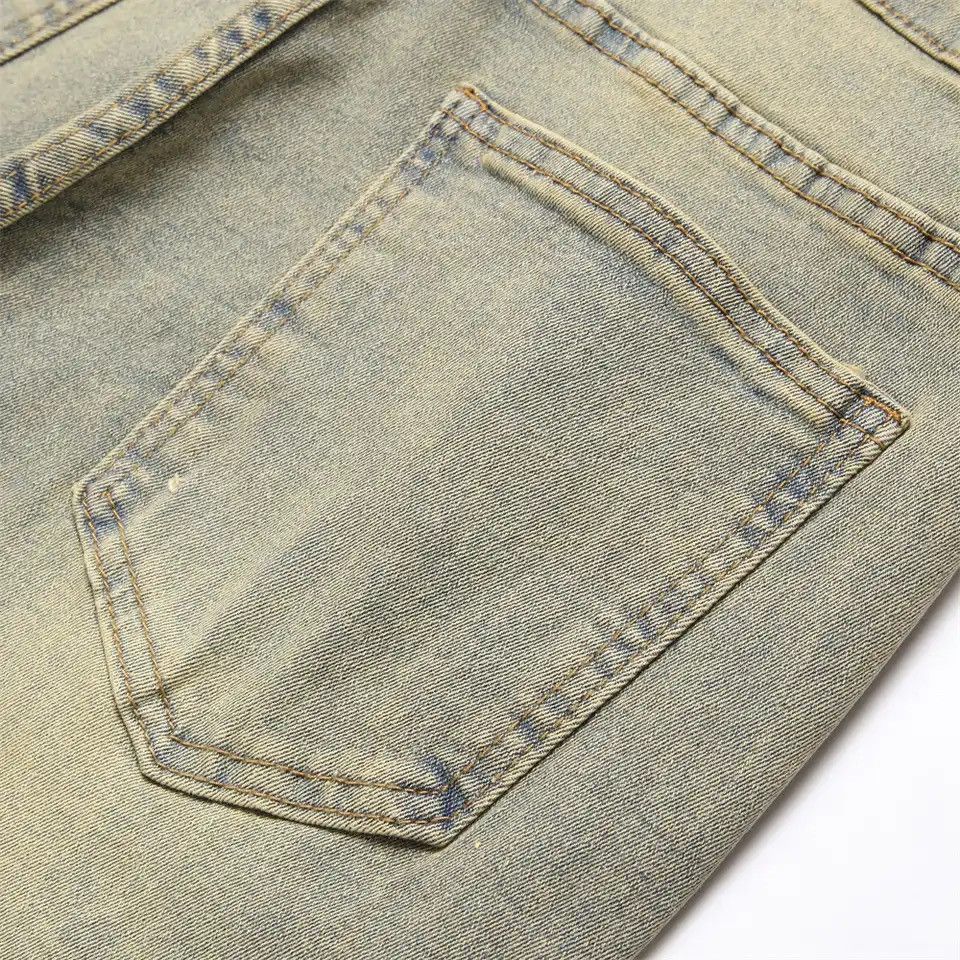 Japanese Brand × Vintage Streetwear Retro Style Men Ripped Spliced Slim Jeans Size US 36 / EU 52 - 6 Thumbnail