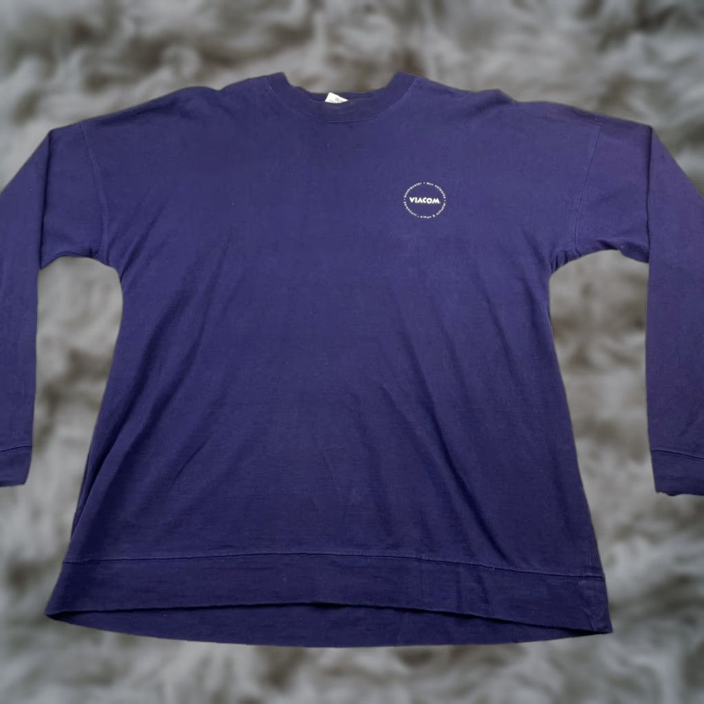 Vintage VTG Viacom MTV Blockbuster Video T-Shirt Long Sleeve Cotton Blue Mens One Size USA Size US M / EU 48-50 / 2 - 1 Thumbnail