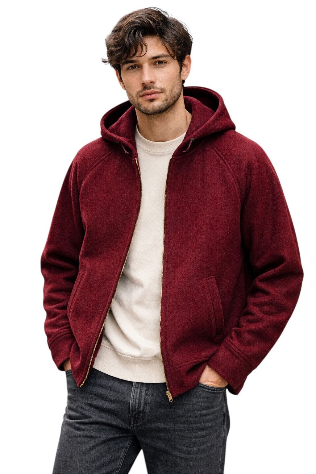 Woolrich Woolen Mills Vtg Woolrich Wool Hoodie Jacket | Talon Zipper | Burgundy Size US L / EU 52-54 / 3 - 2 Thumbnail
