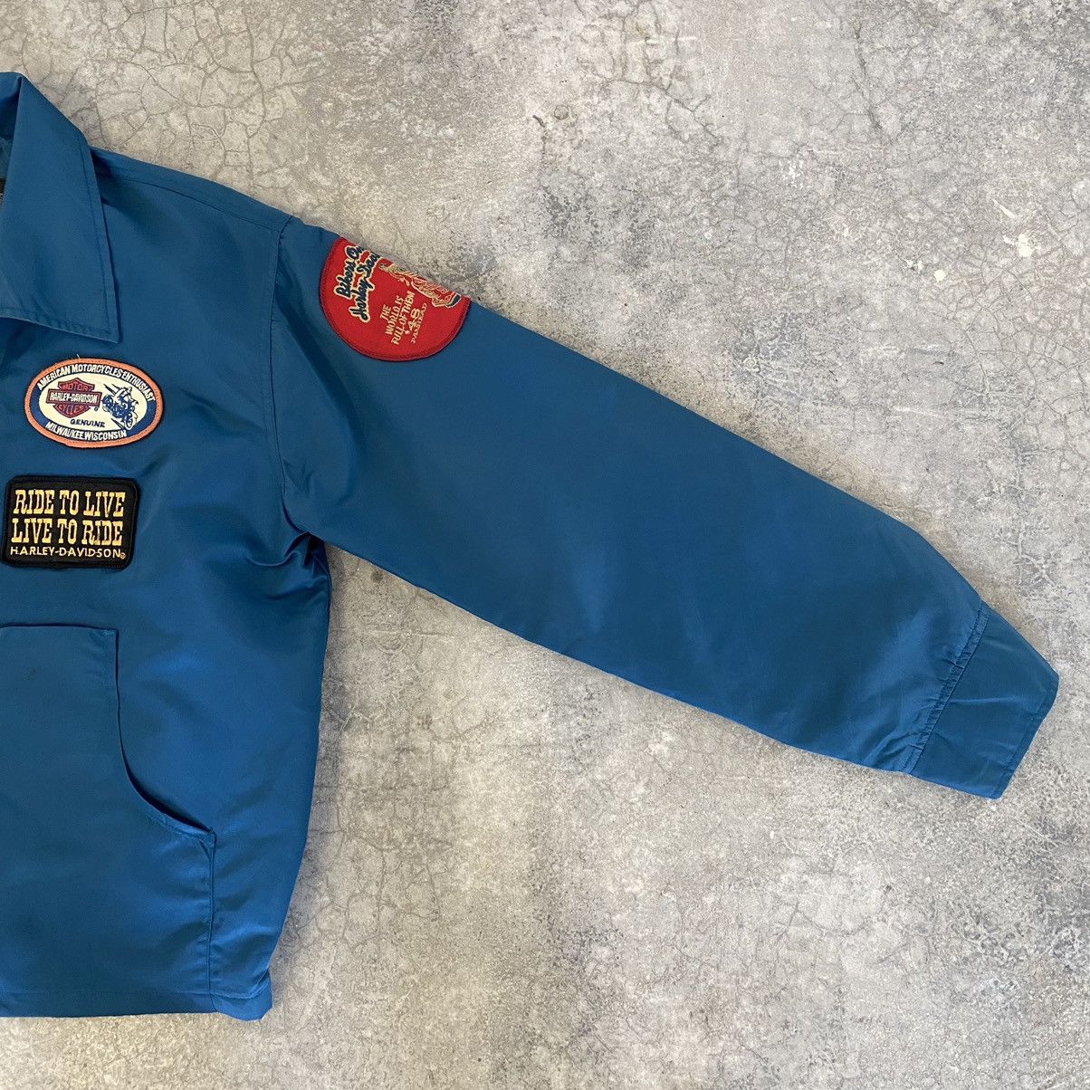 Harley Davidson Vintage Harley Davidson Patches Nylon Zipper Jacket Size US L / EU 52-54 / 3 - 12 Thumbnail
