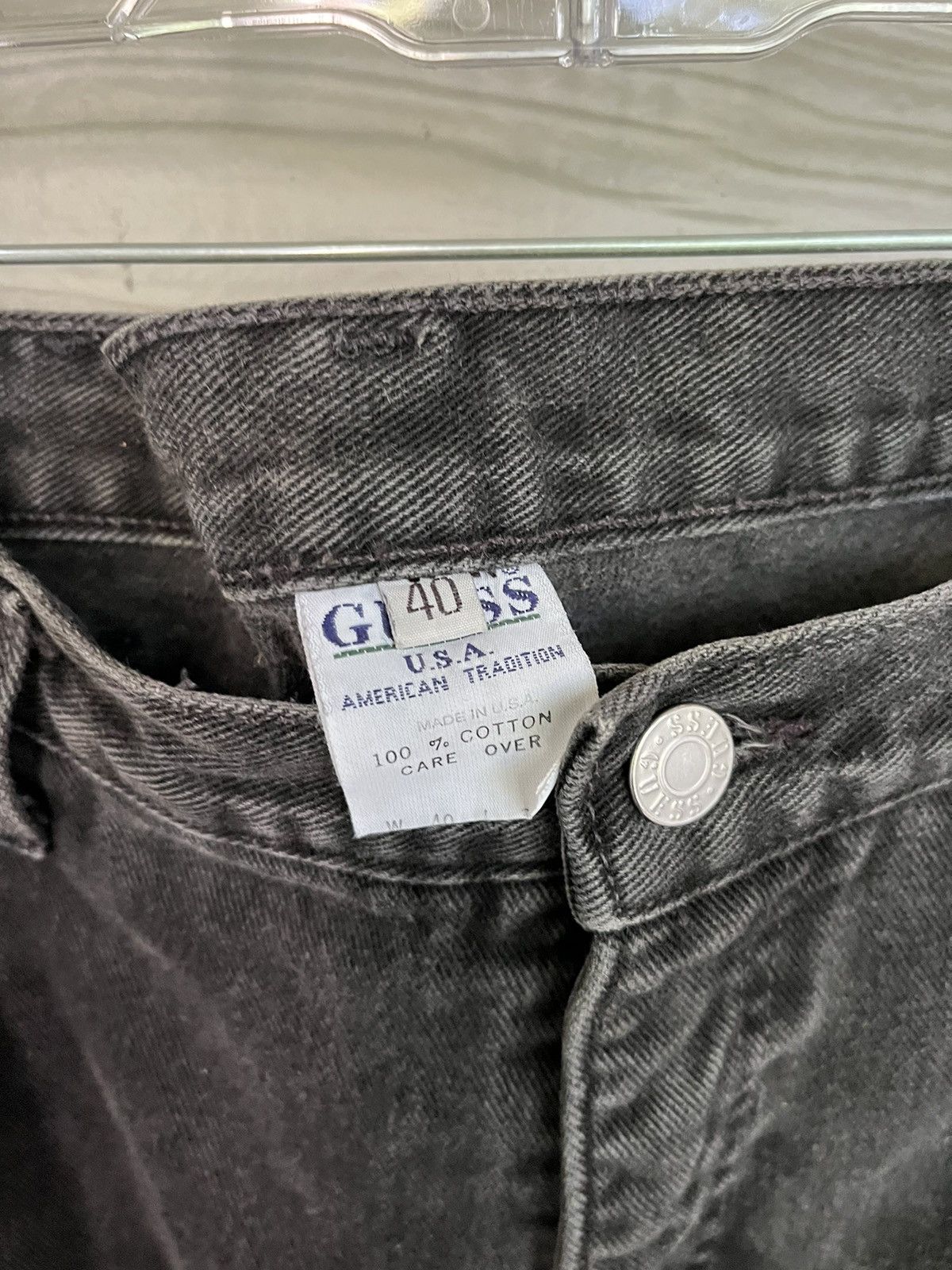 Guess × Vintage Vintage Guess Faded Black Jeans Size US 40 / EU 56 - 2 Thumbnail