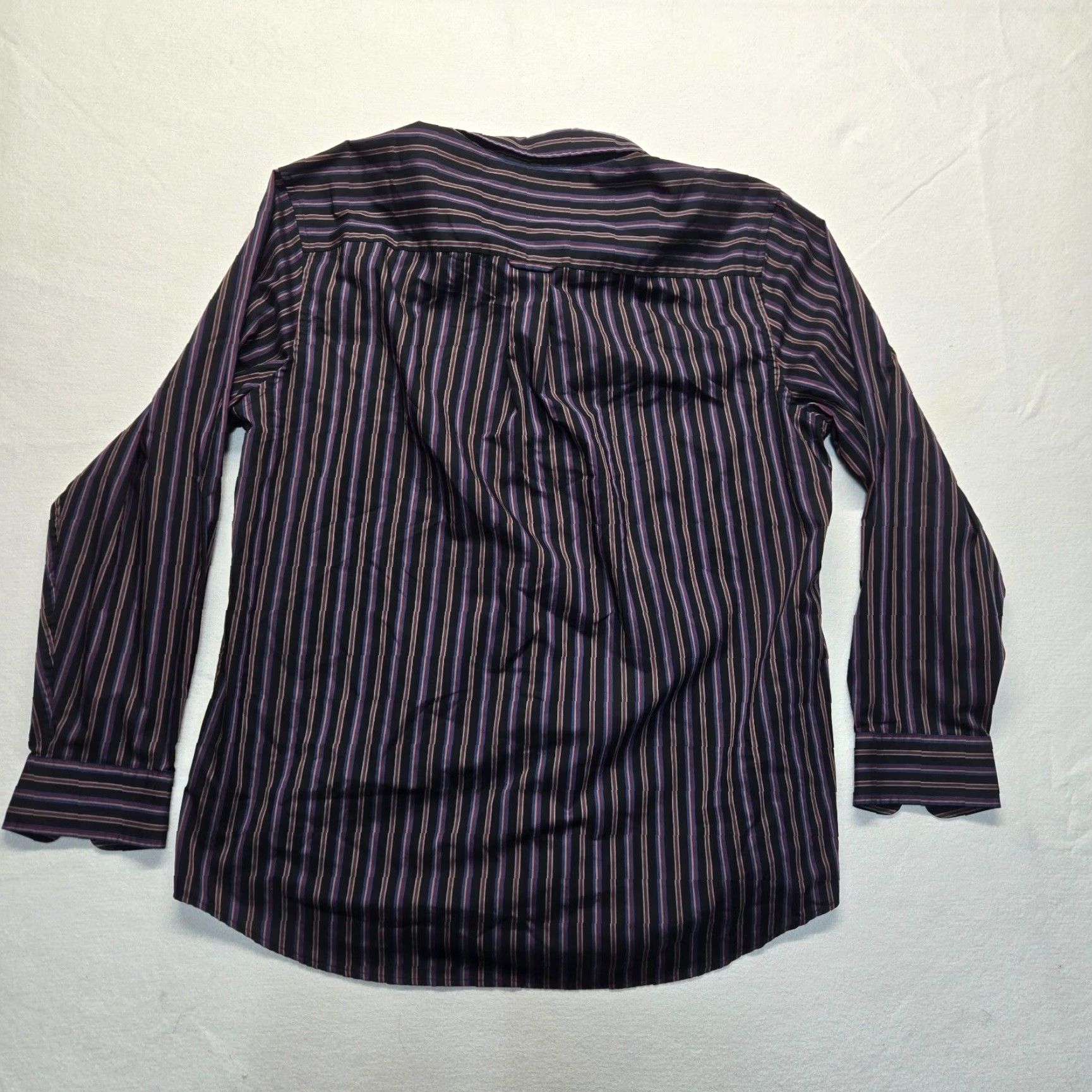 Vintage Saddlebred Shirt Button-Up Striped Black Long Sleeve Adult Men XL Size US XL / EU 56 / 4 - 7 Thumbnail