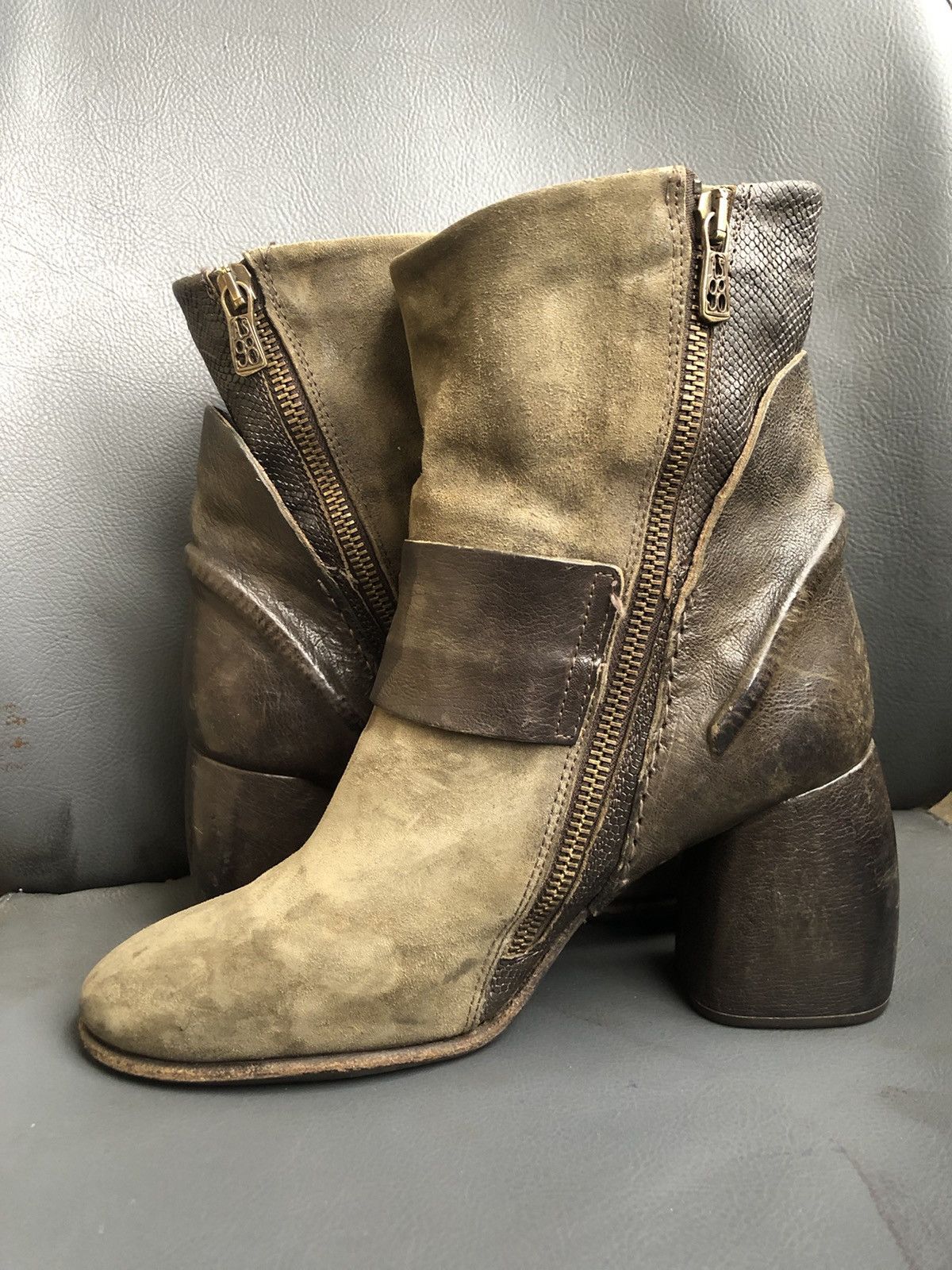 A.S.98 A.S 98 Grean Leather Women’s Boots Size 37 Size US 7 / IT 37 - 8 Thumbnail