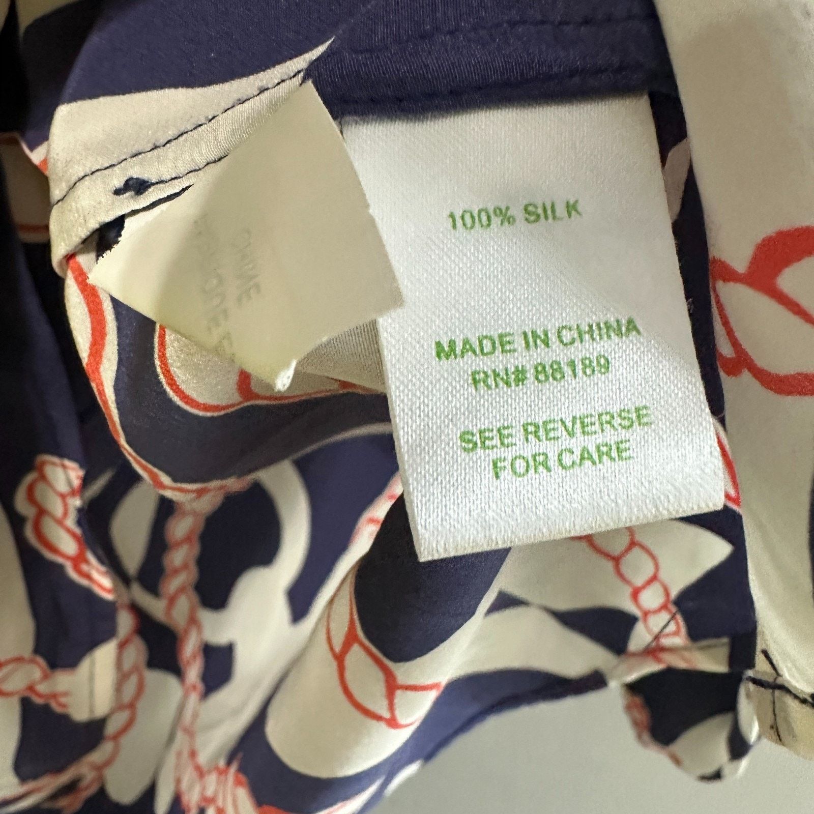 Lilly Pulitzer Lilly Pulitzer Elsa Silk Blouse Booze Cruise XS Navy Long Size XS / US 0-2 / IT 36-38 - 3 Thumbnail