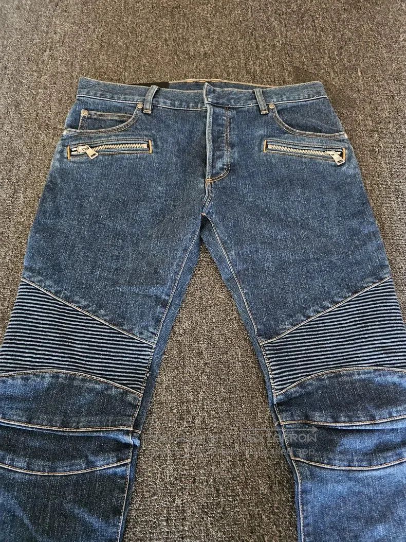 Balmain Balmain Moto Denim Jeans Altered Hem. Size US 32 / EU 48 - 2 Thumbnail