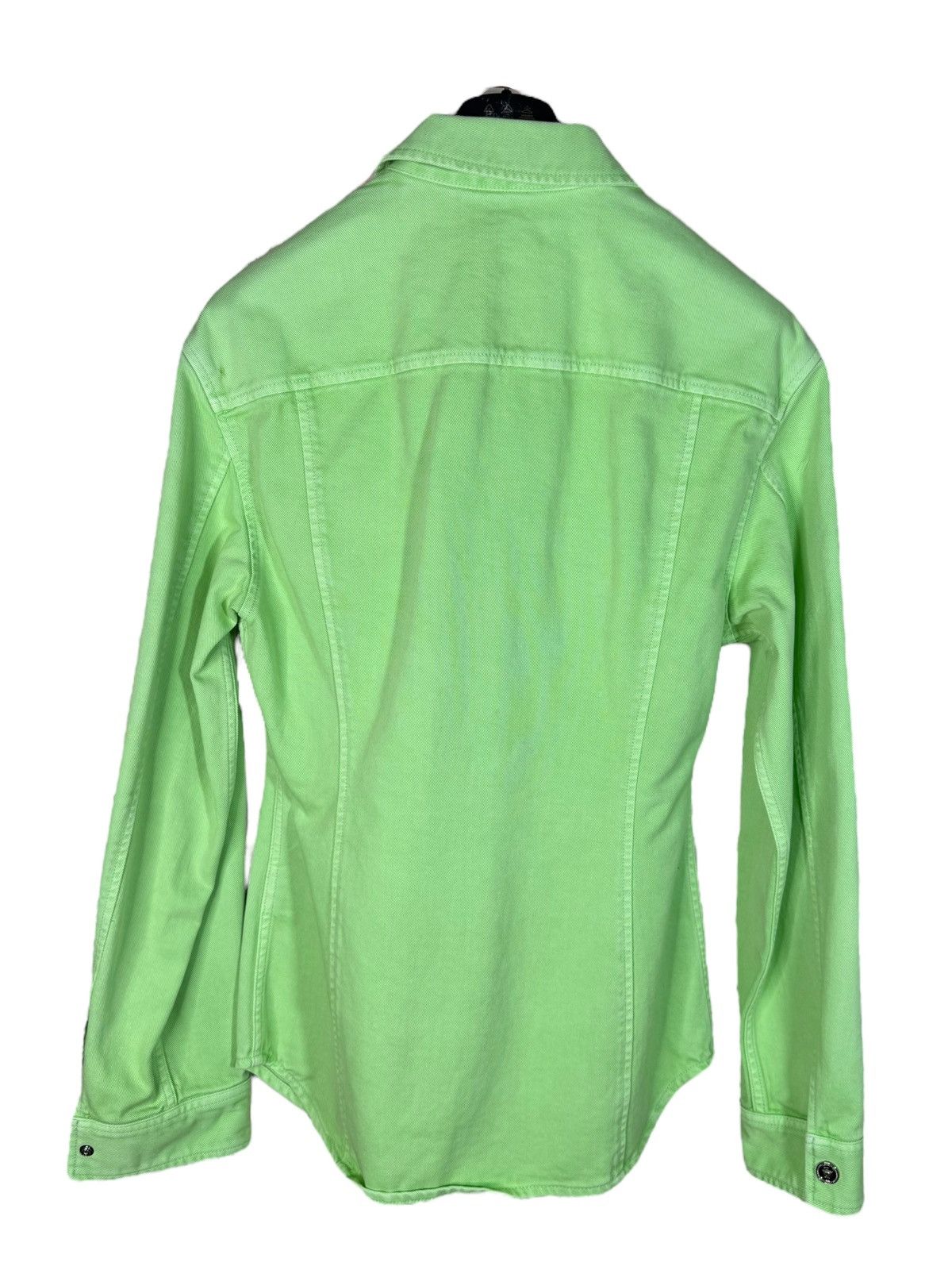 Versace Versace Lime Green Denim Shirt Jacket with Metal Details Size US M / EU 48-50 / 2 - 9 Thumbnail