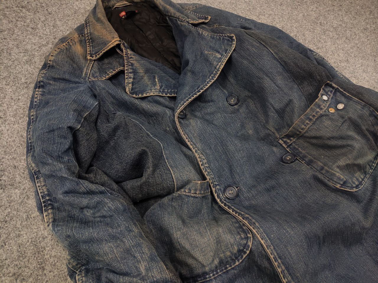 Diesel Vintage Diesel Archive Y2K Style Denim Faded coat Jacket Size US XL / EU 56 / 4 - 7 Thumbnail