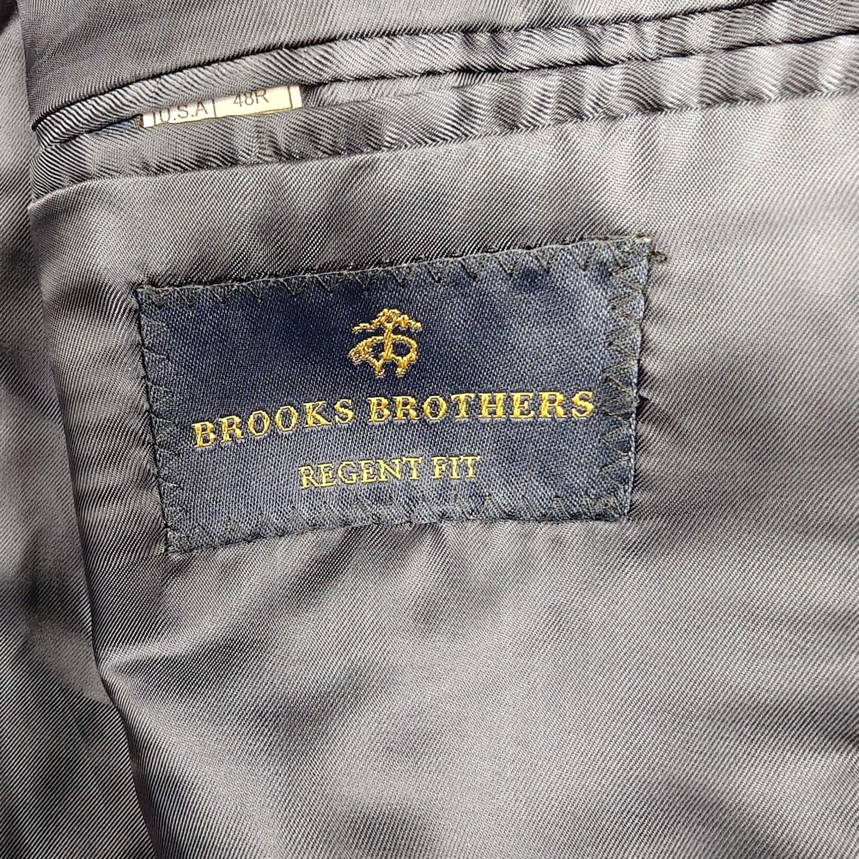 Brooks Brothers Brooks Brothers Blazer Mens 48R Blue Check Lambswool Regent Fit Sport Coat Jacket Coat Size 48R - 4 Thumbnail