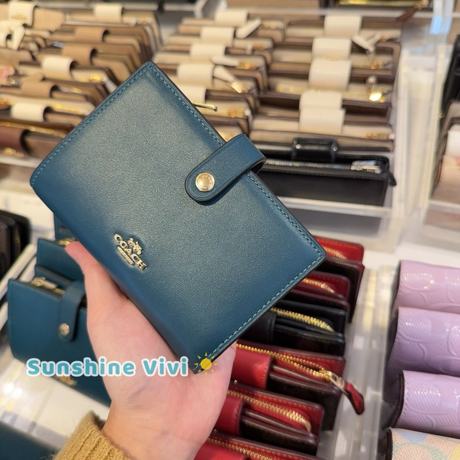 Coach NWT Coach 2-in-1 Wallet Smooth Leather CCL71 Teal Ink Size ONE SIZE - 2 Thumbnail