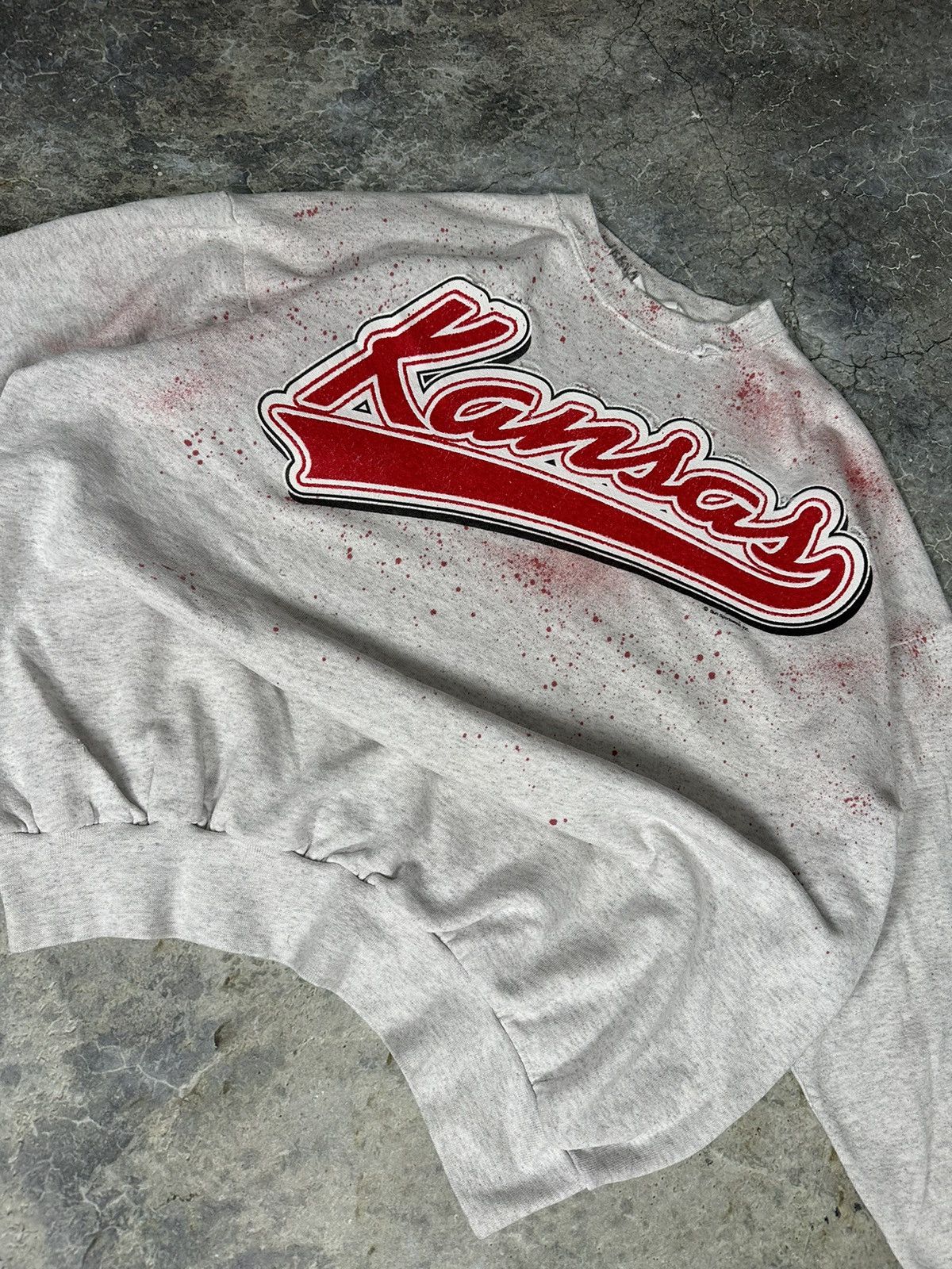 Vintage Vintage Kansas State Thrashed Crewneck Size US L / EU 52-54 / 3 - 2 Thumbnail