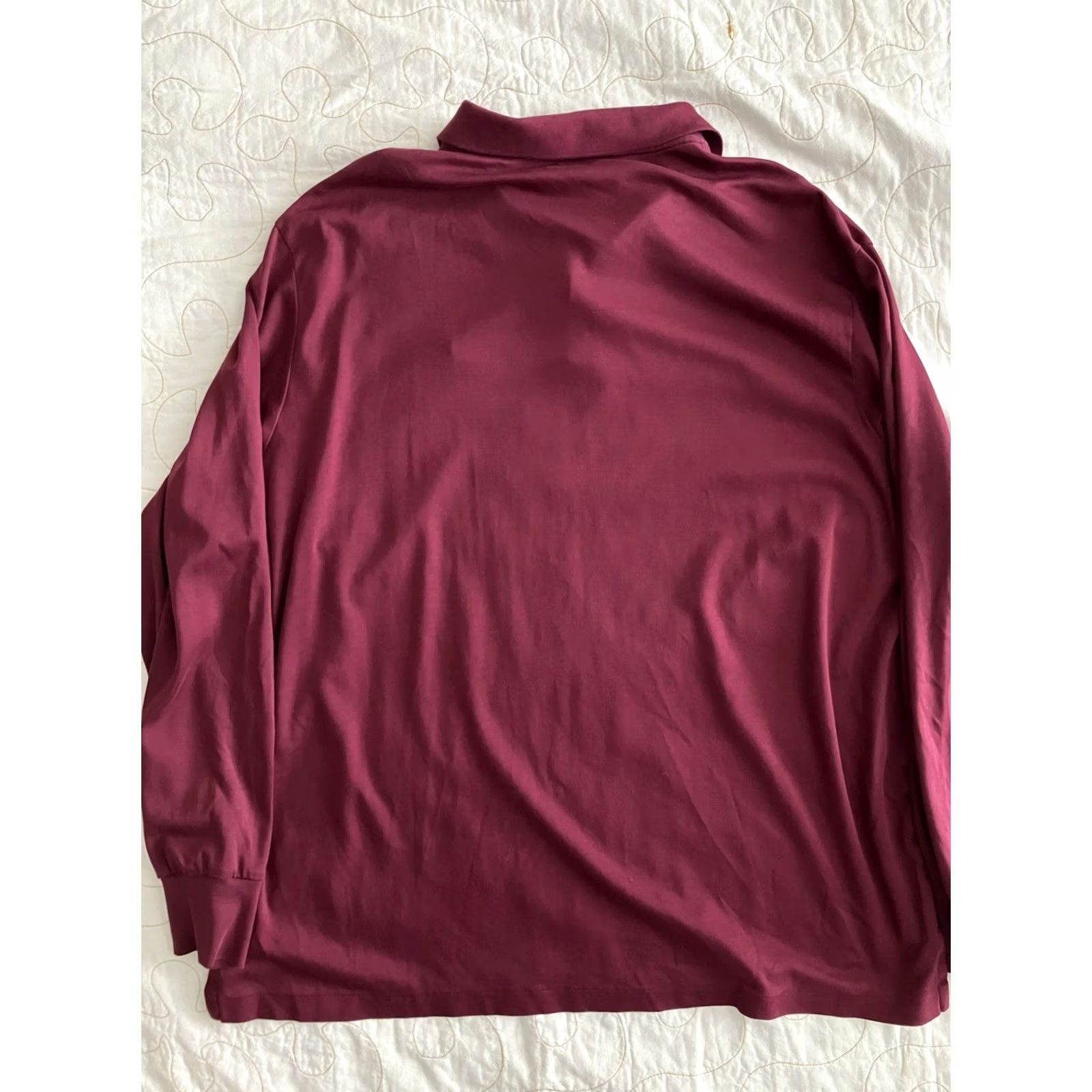 Ralph Lauren VINTAGE Ralph Lauren Polo Shirt 2XL Maroon Red Jersey Long Sleeve Polo Shirt Mens Size US XXL / EU 58 / 5 - 6 Thumbnail