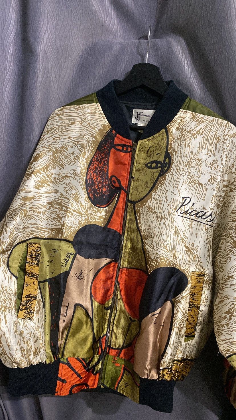 Vintage 🔥OFFER🔥VINTAGE PICASSO AOP ART SATIN BOMBER JCKT KOREA LARGE Size US L / EU 52-54 / 3 - 2 Thumbnail