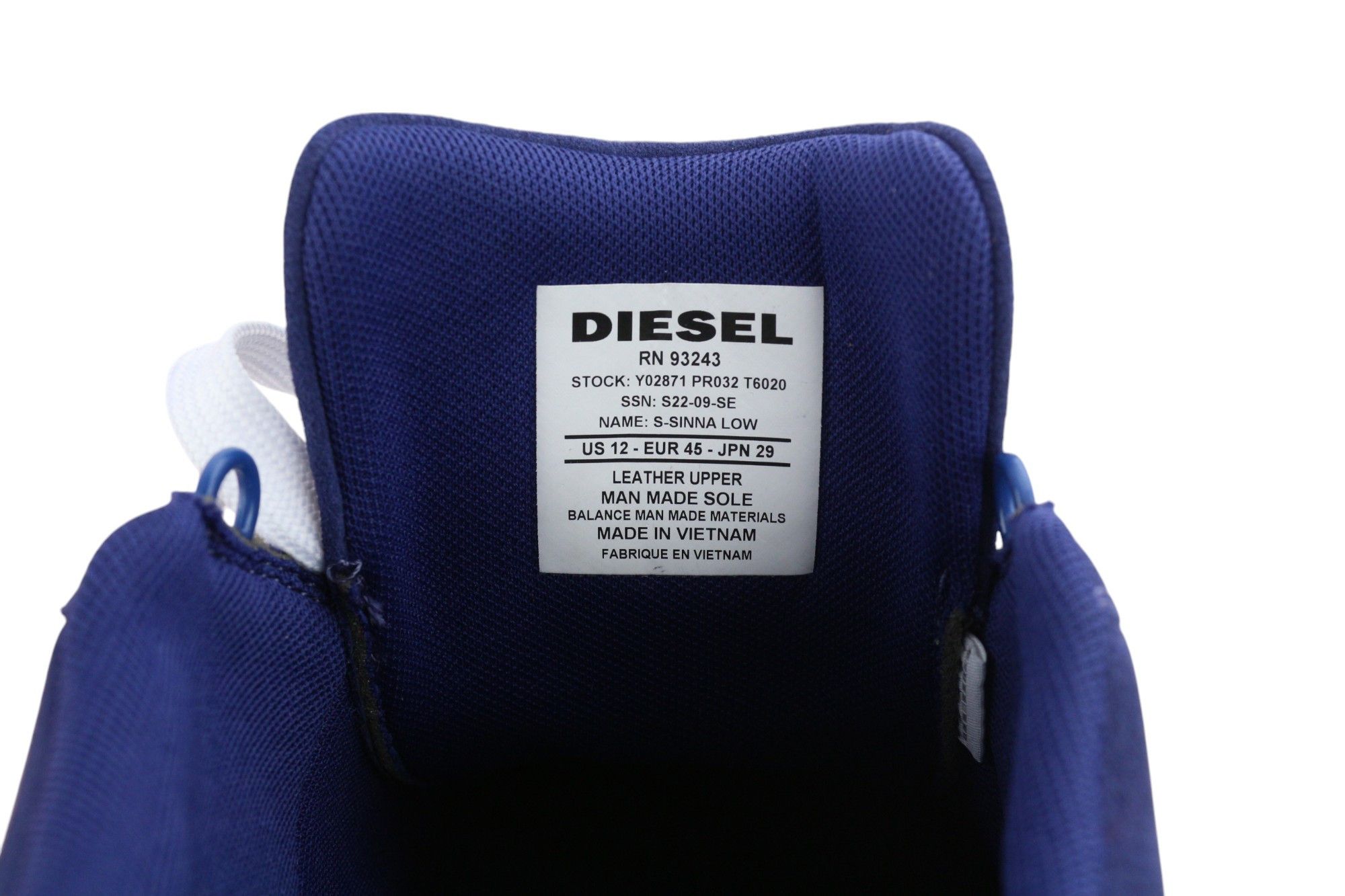 Diesel S-SINNA LOW EU45 Blue Cow Leather 40568 Size US 12 / EU 45 - 11 Thumbnail