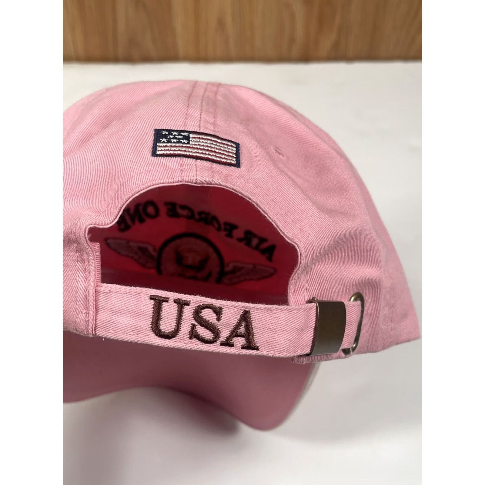 Pinko Triple Timber Air Force One Baseball Cap Pink Womens One Size Adjustable Strap Back Hat Cap Pink Size ONE SIZE - 6 Thumbnail