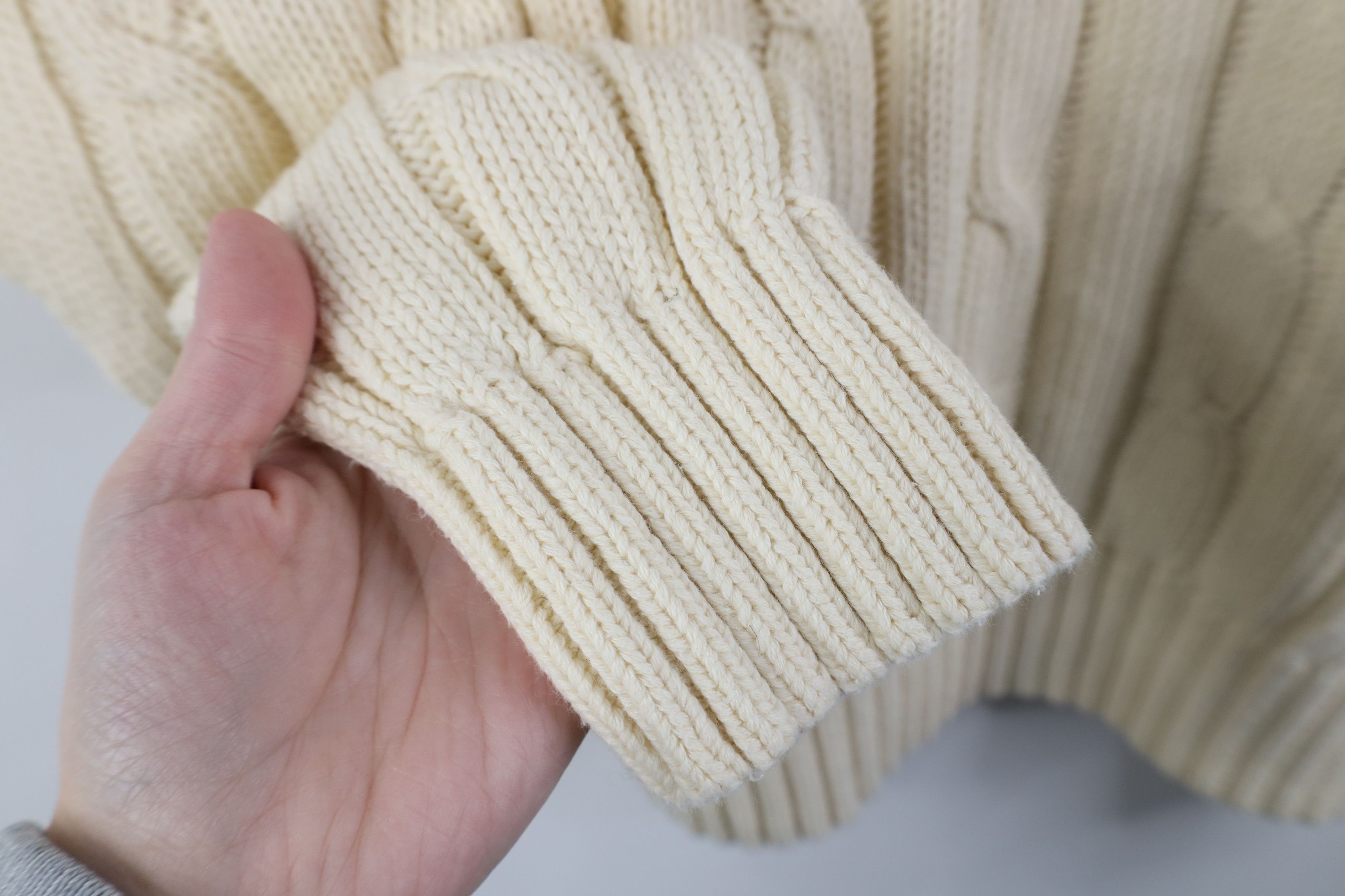 Eddie Bauer Vintage 90s Eddie Bauer Chunky Cable Knit Sweater Cream Size XL / US 12-14 / IT 48-50 - 5 Thumbnail