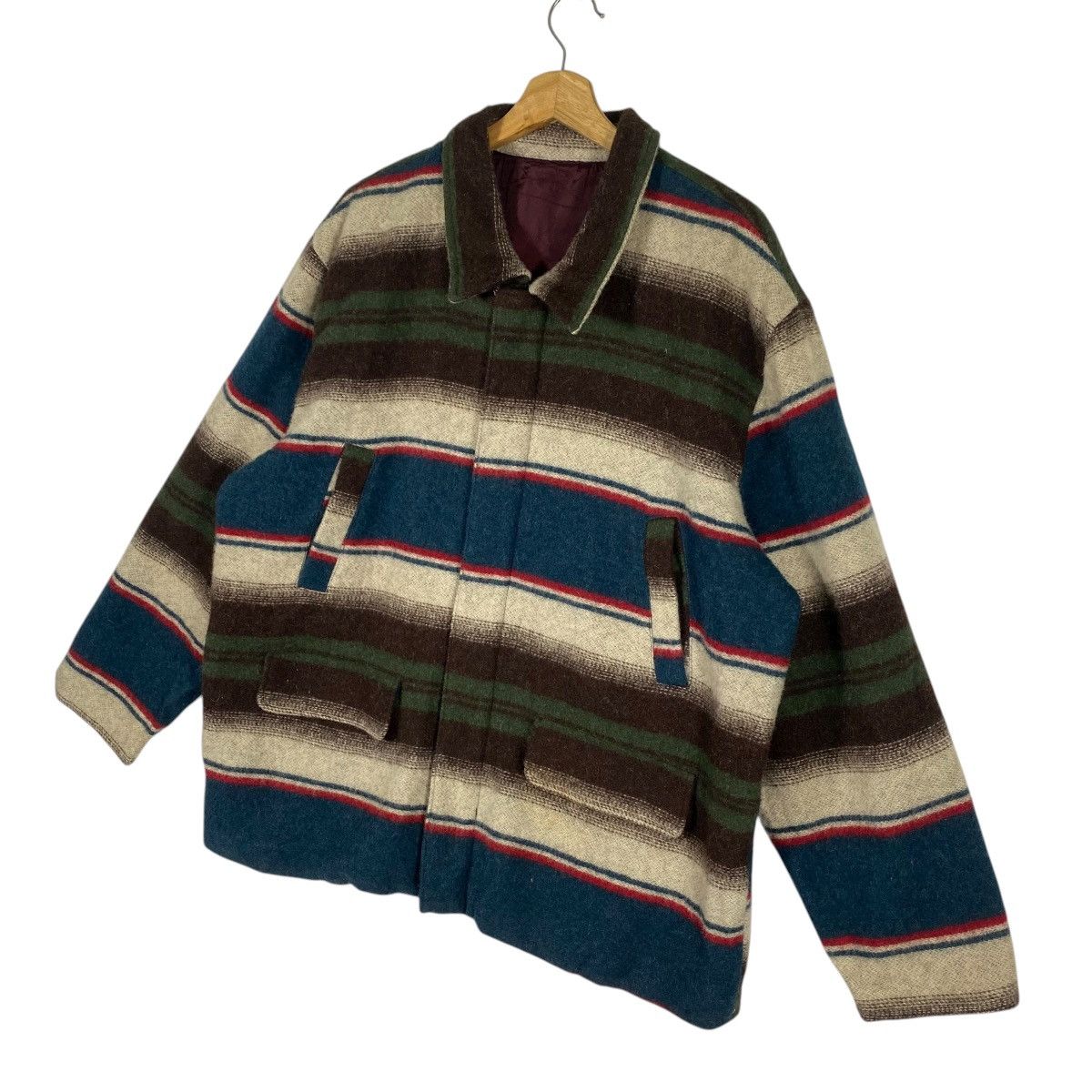 Other Vintage Blue Scuba San Francisco Striped Pattern Wool Size US L / EU 52-54 / 3 - 2 Thumbnail