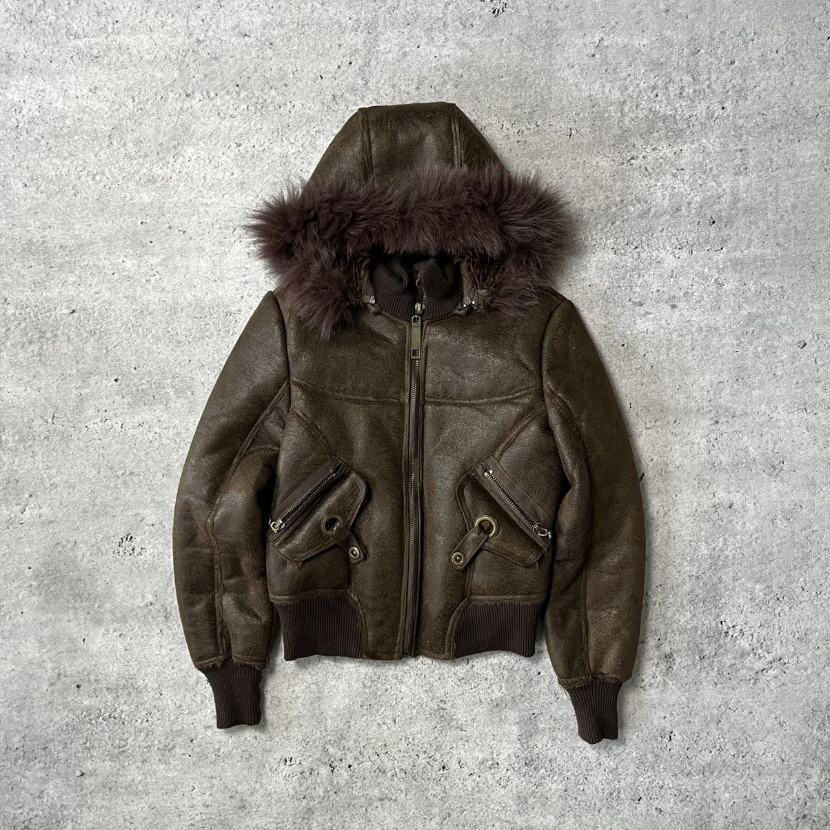 Other Vintage Avant garde bomber jacket with fur S y2k 00s boxy Size S / US 4 / IT 40 - 1 Thumbnail