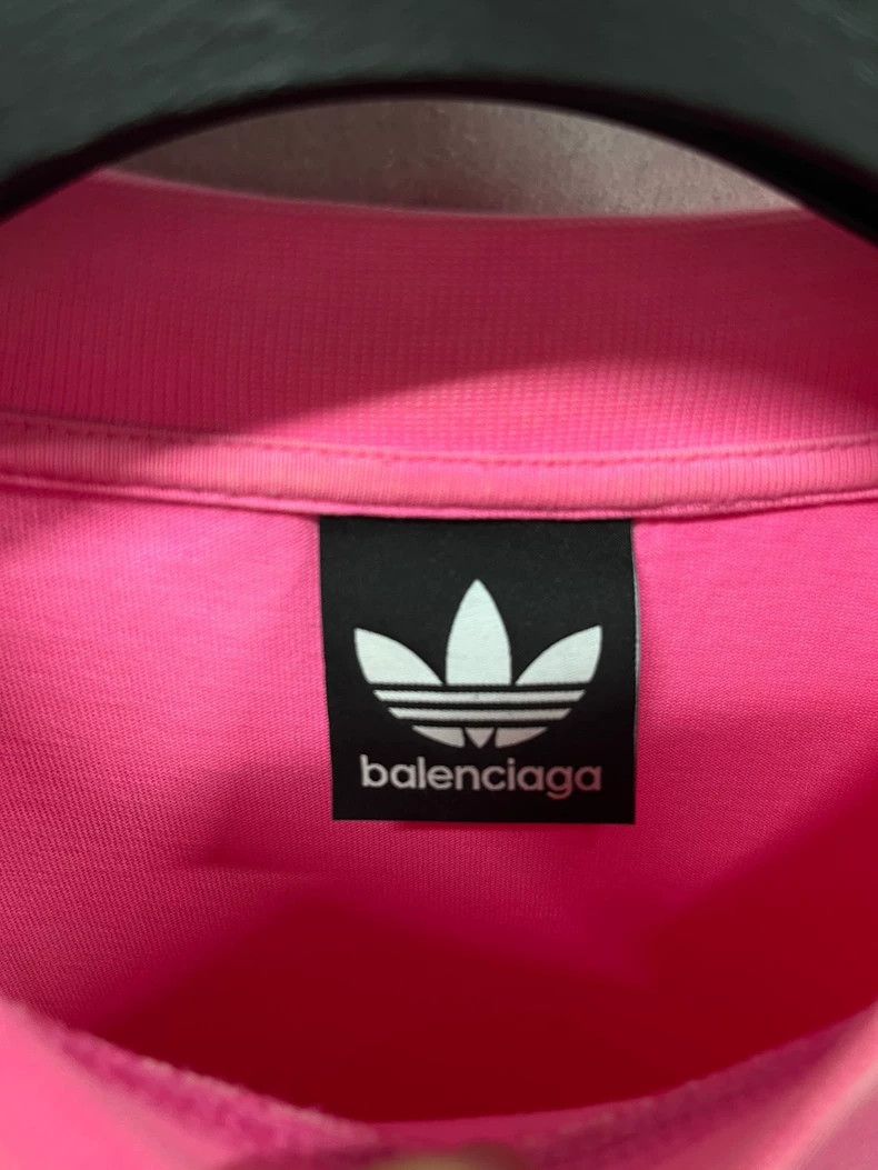 Balenciaga Balenciaga Adidas Co-branded Pink Short Sleeve T-shirt Size US M / EU 48-50 / 2 - 2 Thumbnail