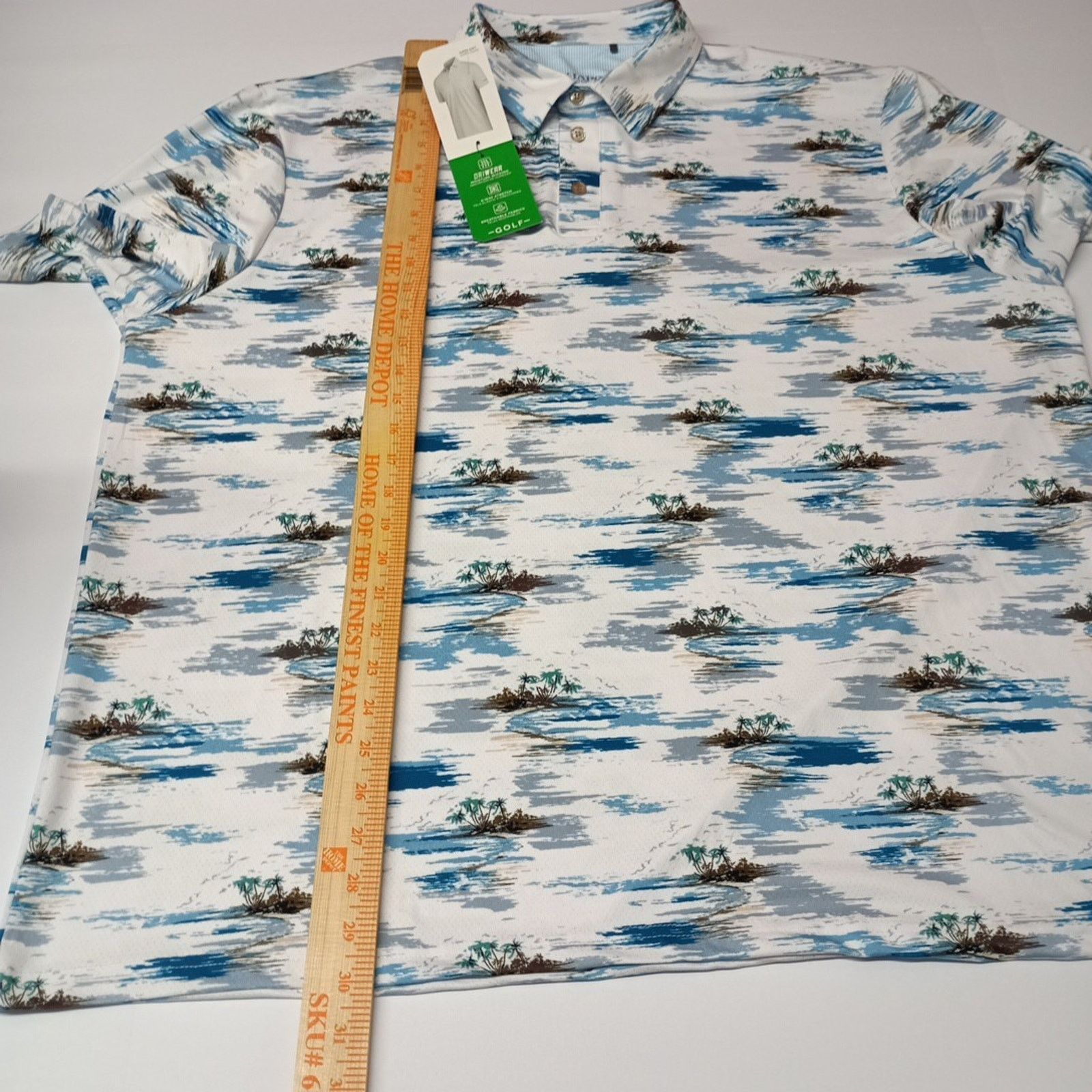 Chaps Chaps Printed Golf Polo Shirt Men's Size 2XL White Stretch Size US XXL / EU 58 / 5 - 6 Thumbnail