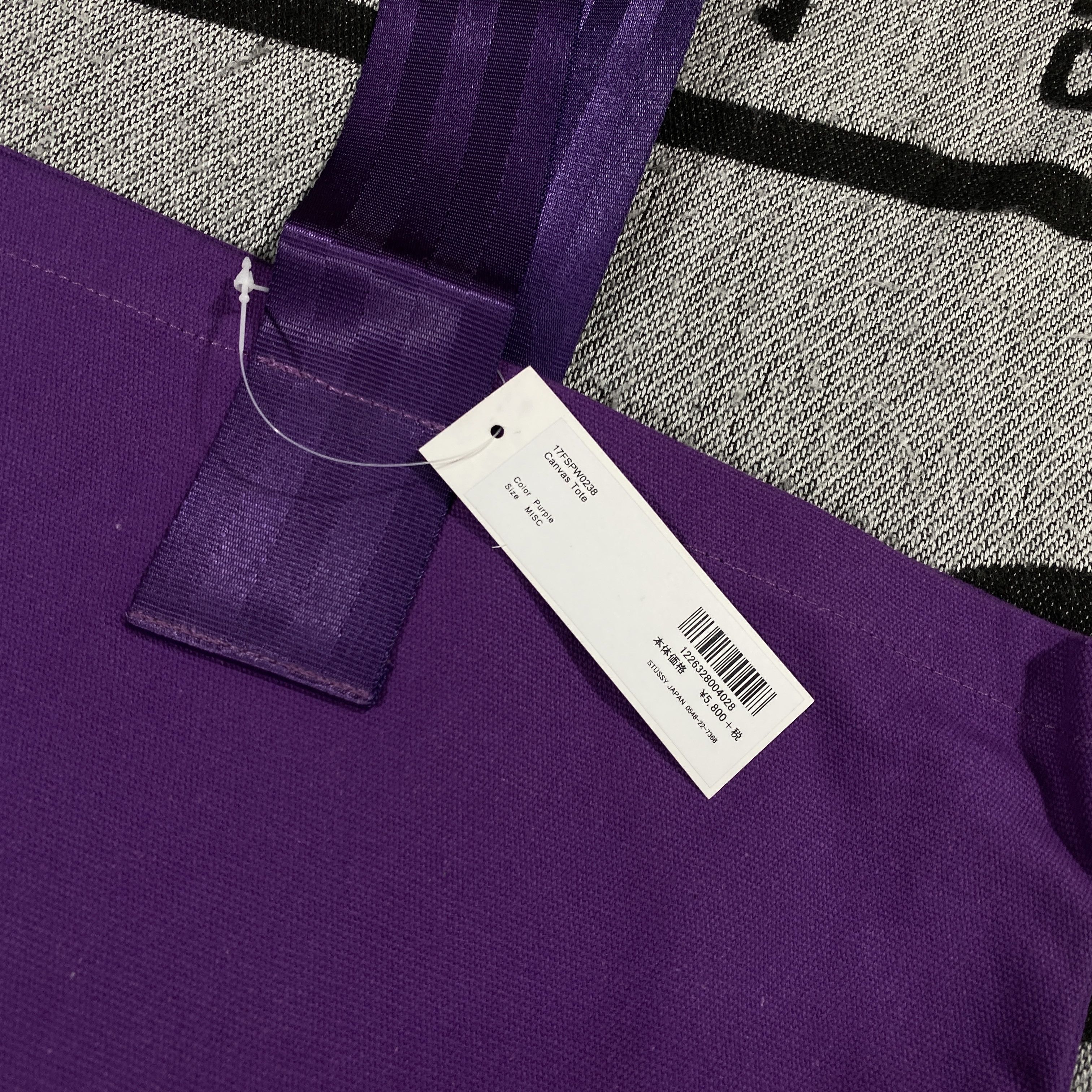 Stussy STUSSY CANVAS TOTE BAG • PURPLE Size ONE SIZE - 4 Thumbnail
