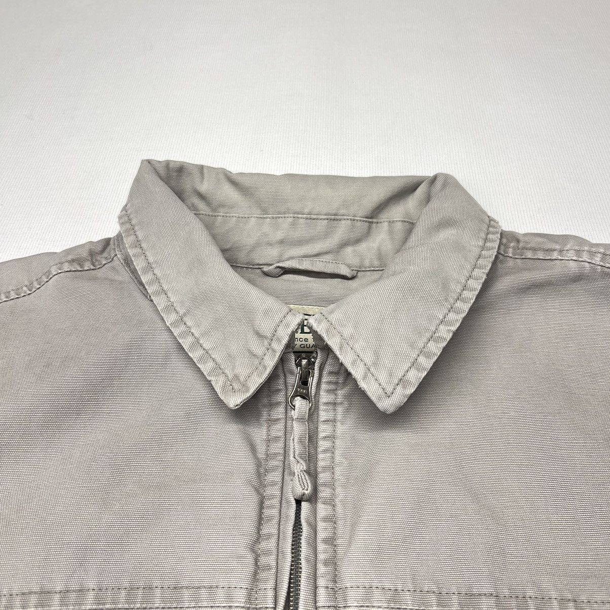 VTG LL Bean Jacket Beige Bomber Chore Canvas Full Zip