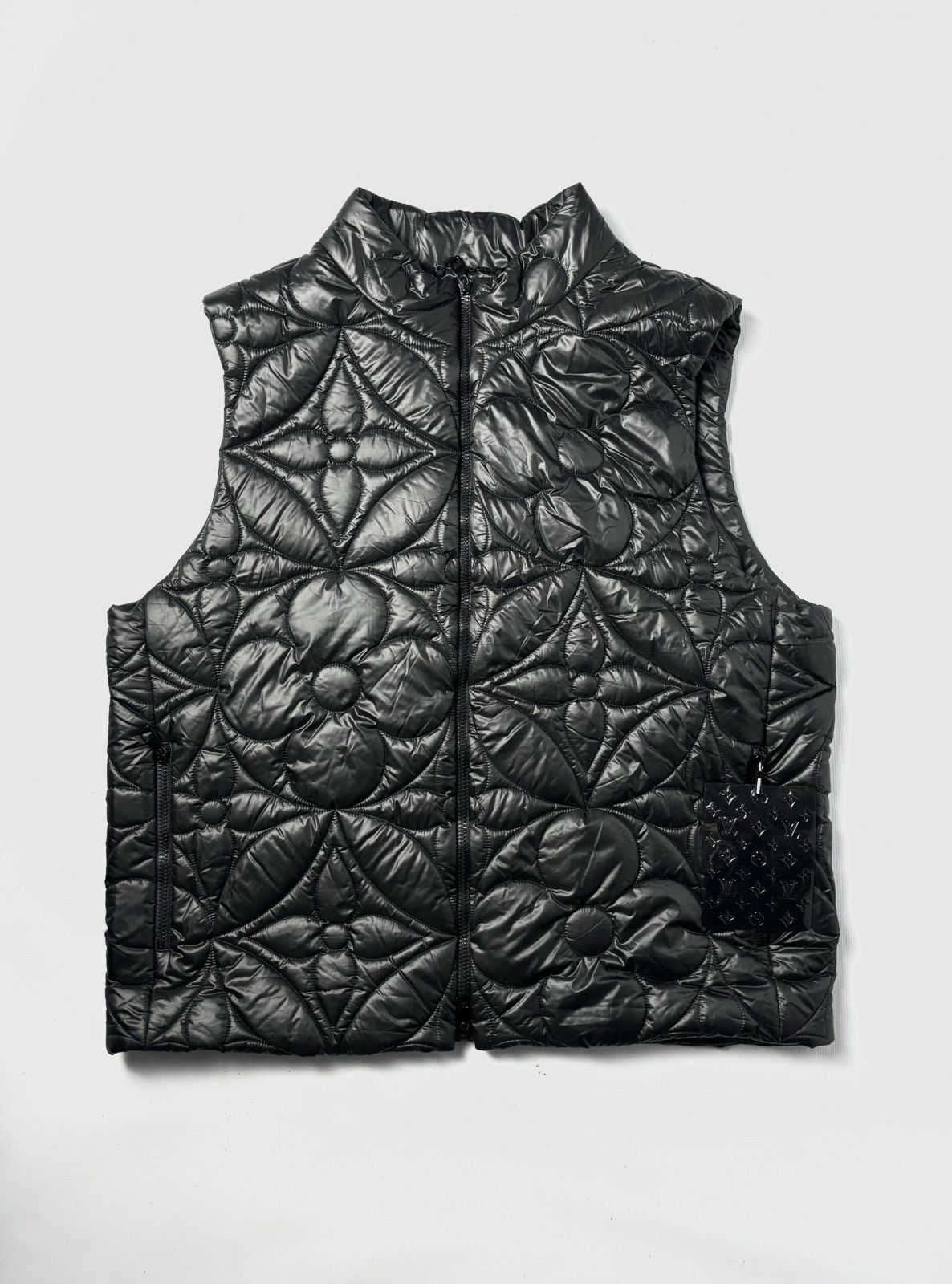 image of Louis Vuitton Flower Quilted Vest in Black, Men's (Size 2XL)