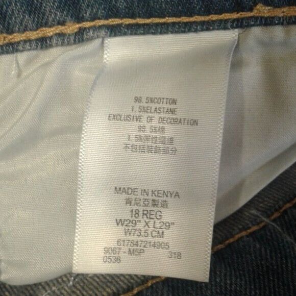 Levi's Levis 511 W29 L29 Mens 18 Reg Slim Blue Jeans Stretch Denim Size US 29 - 11 Thumbnail