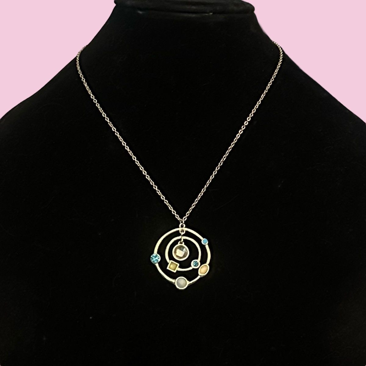 Other Gold tone layered circle gemstone pendant Size ONE SIZE - 1 Thumbnail