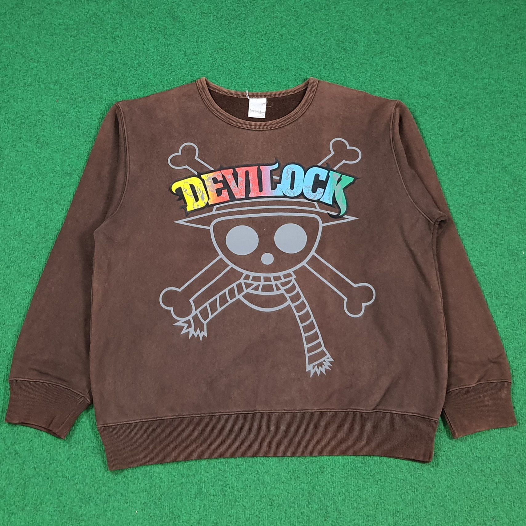 Devilock Vintage Anime One Piece Straw Hat Pirates Sweatshirt C295N13 Size US M / EU 48-50 / 2 - 1 Thumbnail