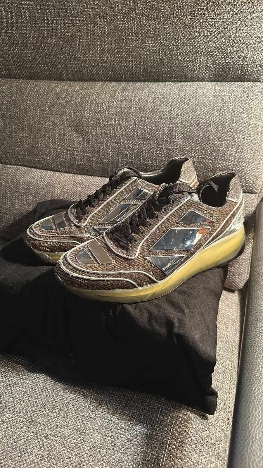 Alejandro Ingelmo Men’s fashion sneakers glitter-gold/silver Size US 9 / EU 42 - 5 Thumbnail