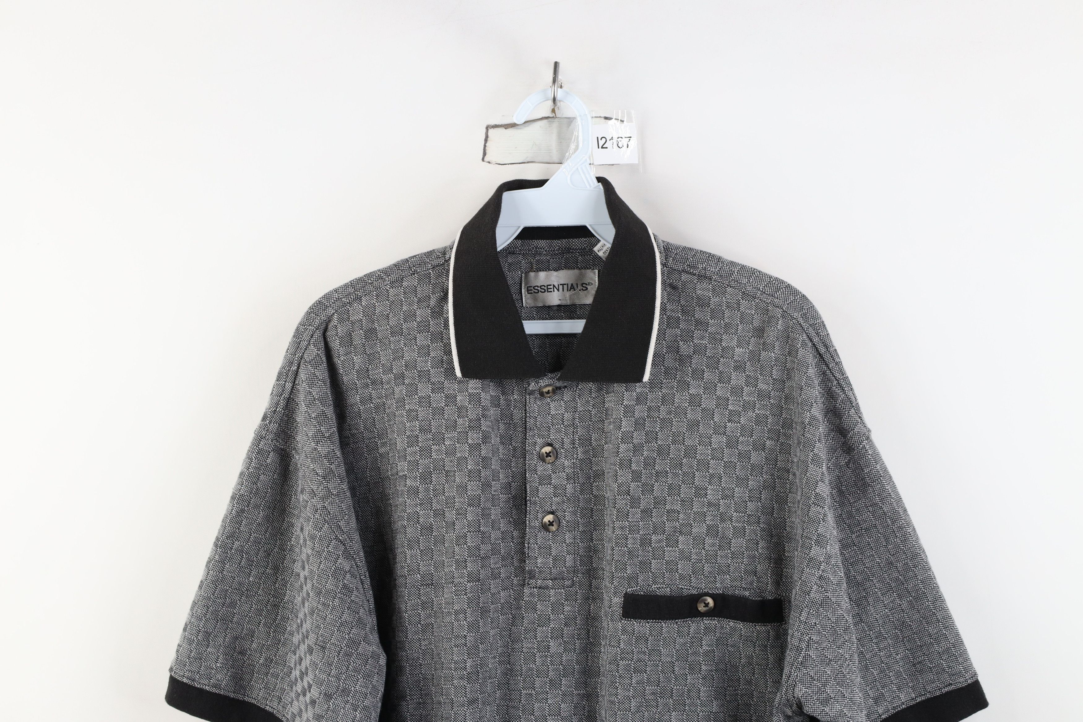 Vintage Vintage 90s Streetwear Checkered Knit Collared Pullover Polo Size US M / EU 48-50 / 2 - 2 Thumbnail
