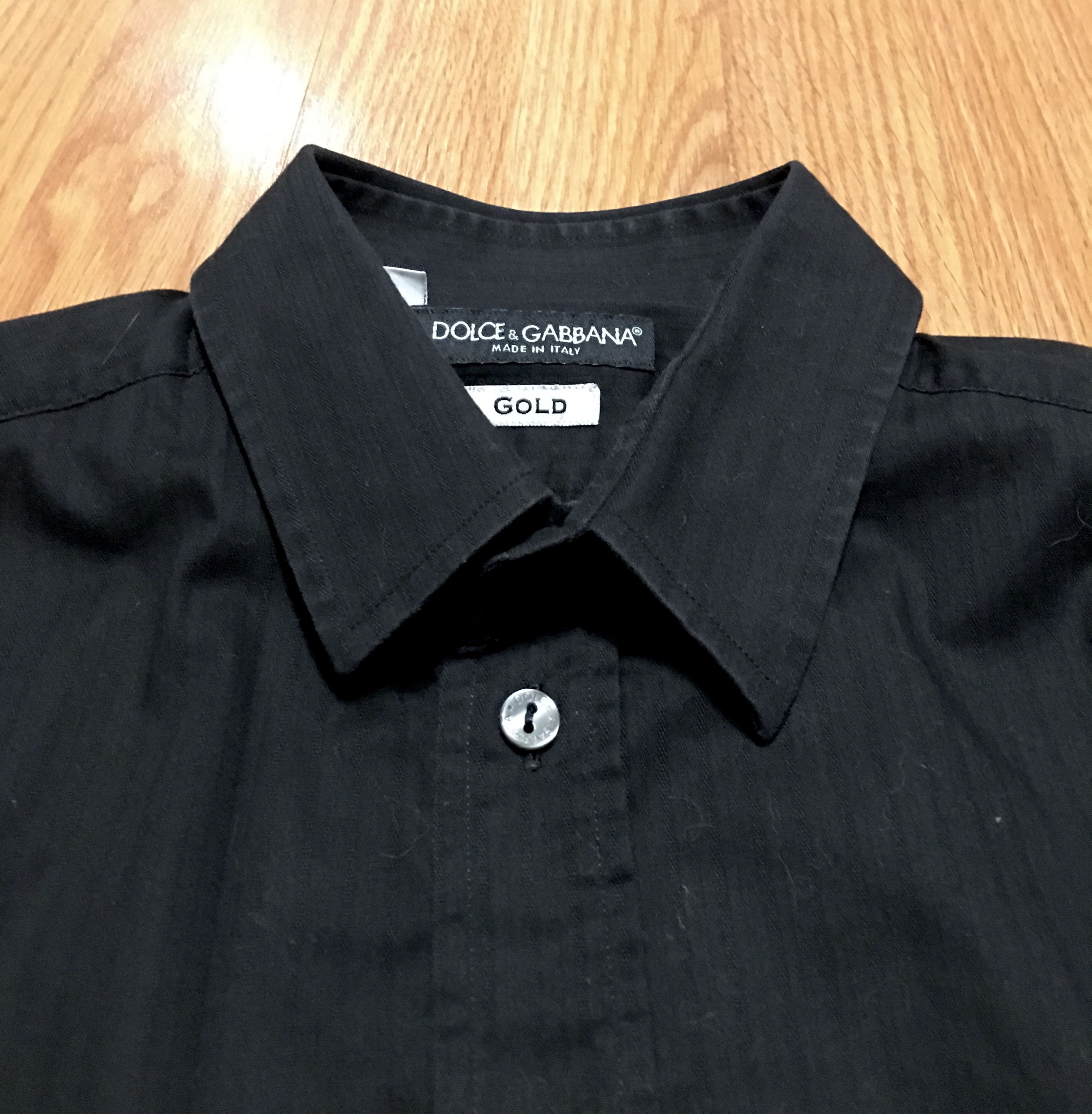 Dolce & Gabbana Dolce & Gabbana Gold Shirt Mens Black Stripe Size 16/41 Size US M / EU 48-50 / 2 - 4 Thumbnail