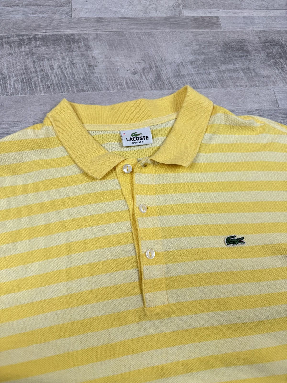 Lacoste Lacoste Yellow Striped Polo T shirt Mens Size US L / EU 52-54 / 3 - 7 Thumbnail