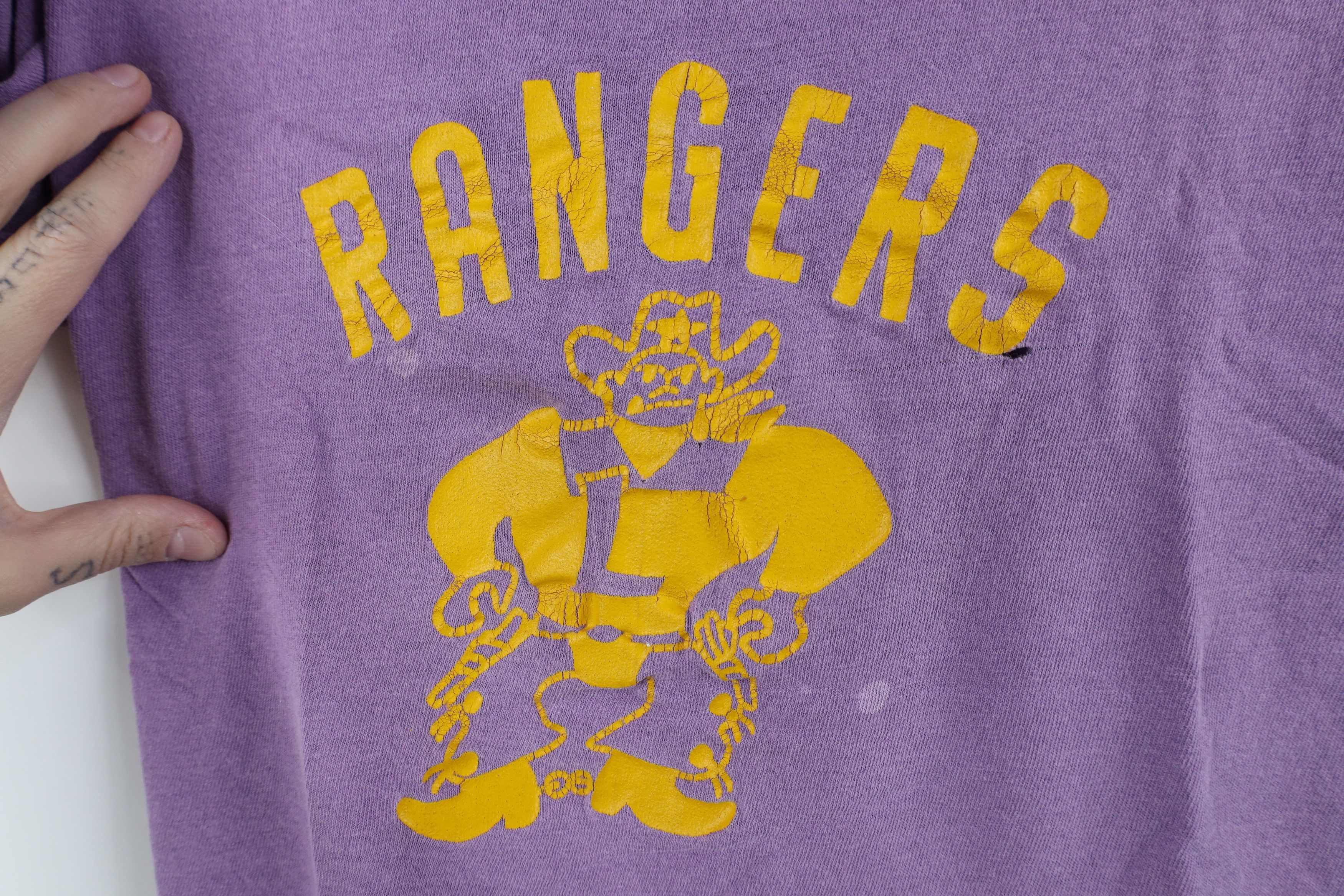 Russell Athletic Vintage 70s Russell Athletic Rangers T-Shirt Purple USA Size L / US 10 / IT 46 - 4 Thumbnail