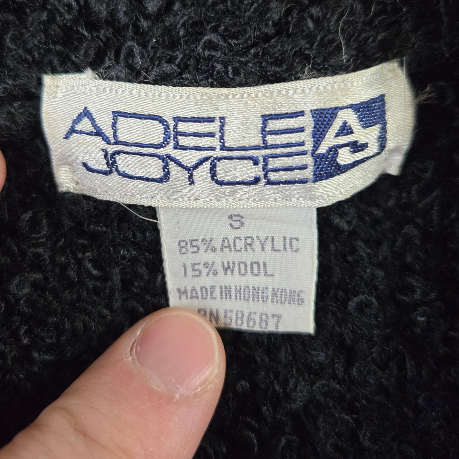 Vintage 80s Black Boucle Knit Cardigan Wool Blend Jacket Size Small Size S / US 4 / IT 40 - 5 Thumbnail