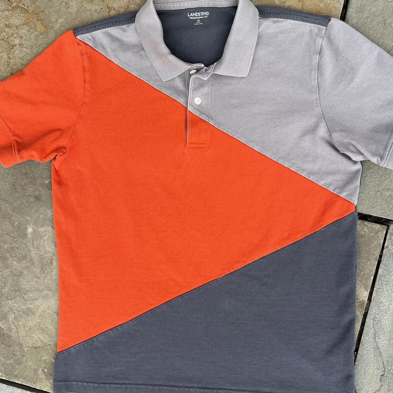 Lands' End Colorblock Cut and Sew Geometric Pique Polo Size US M / EU 48-50 / 2 - 3 Thumbnail