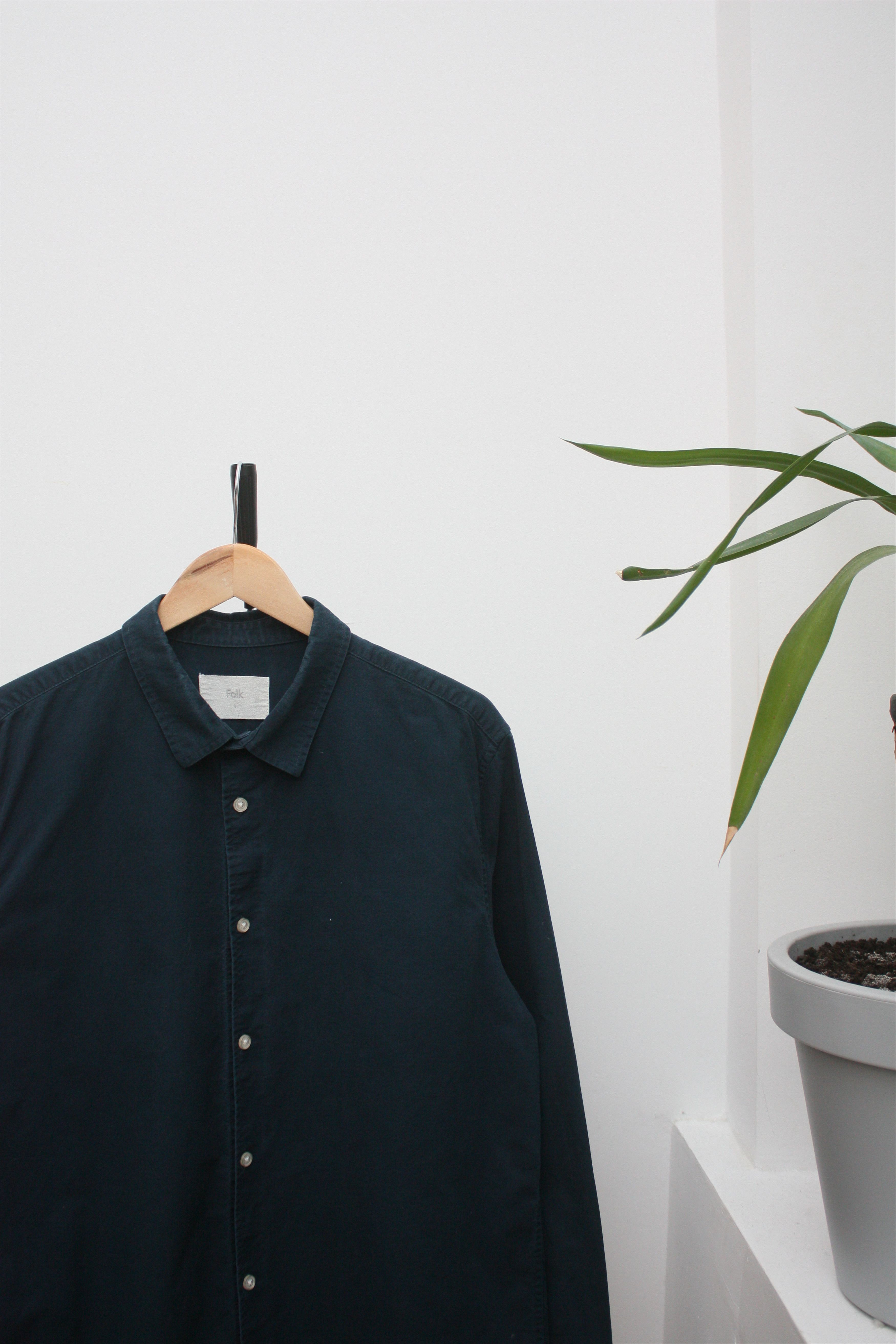 Folk Folk Navy Cotton Shirt Men's Large Size US L / EU 52-54 / 3 - 1 Thumbnail