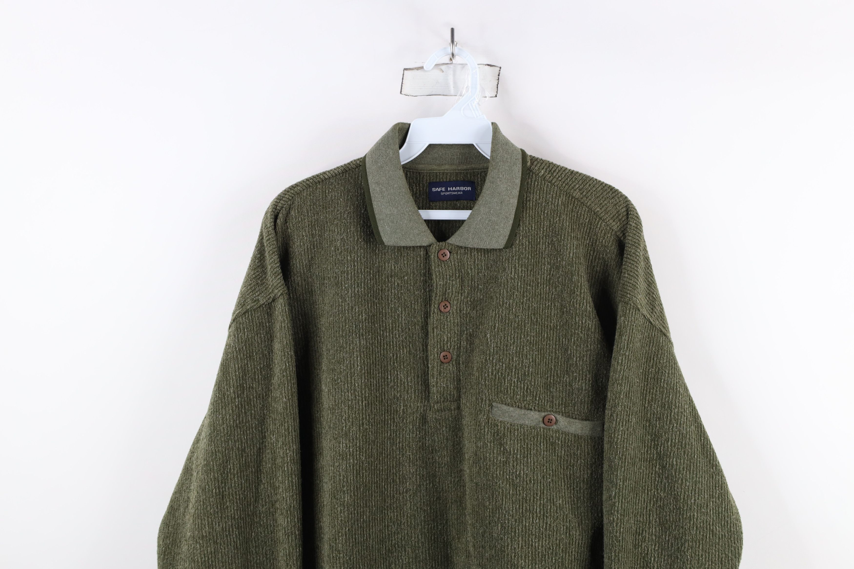 Vintage Vintage 90s Streetwear Fleece Collared Pullover Sweater Size US M / EU 48-50 / 2 - 2 Thumbnail
