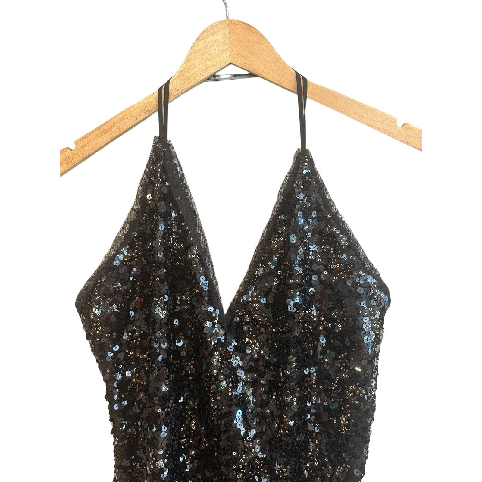 REVOLVE NEW NBD Sloan Black with Gold Tone Sequin Mini Dress XL Grailed