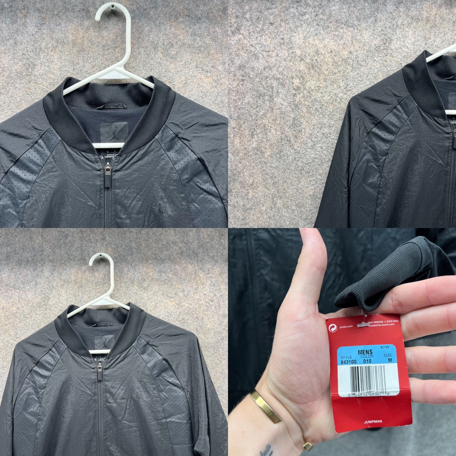 Jordan Brand VINTAGE Jordan Windbreaker Jacket Mens Medium Black Lightweight 843100-010 Logo 90s Size US M / EU 48-50 / 2 - 8 Thumbnail