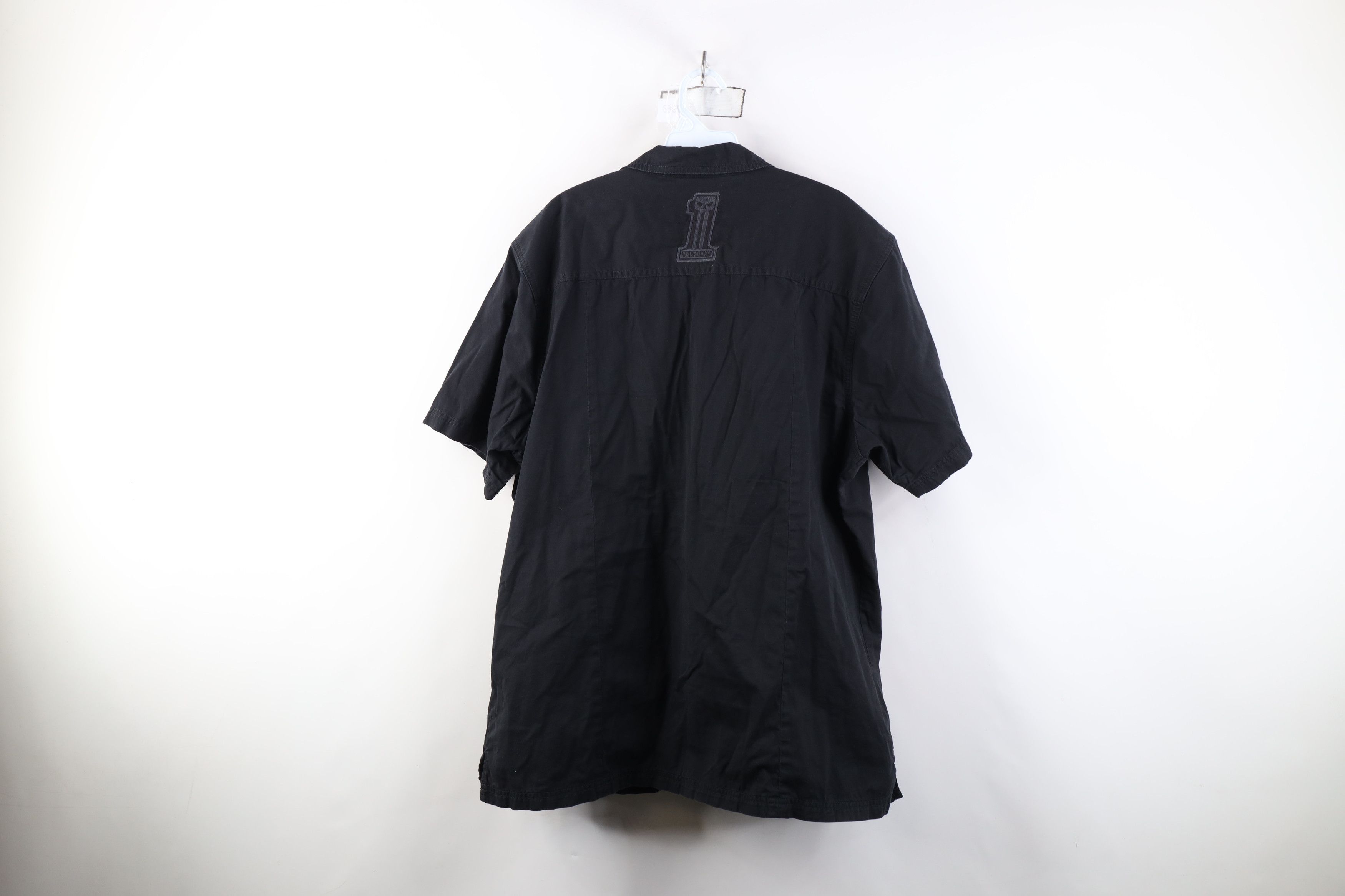 Harley Davidson Vintage Harley Davidson Spell Skull Mechanic Button Shirt Size US XXL / EU 58 / 5 - 13 Thumbnail